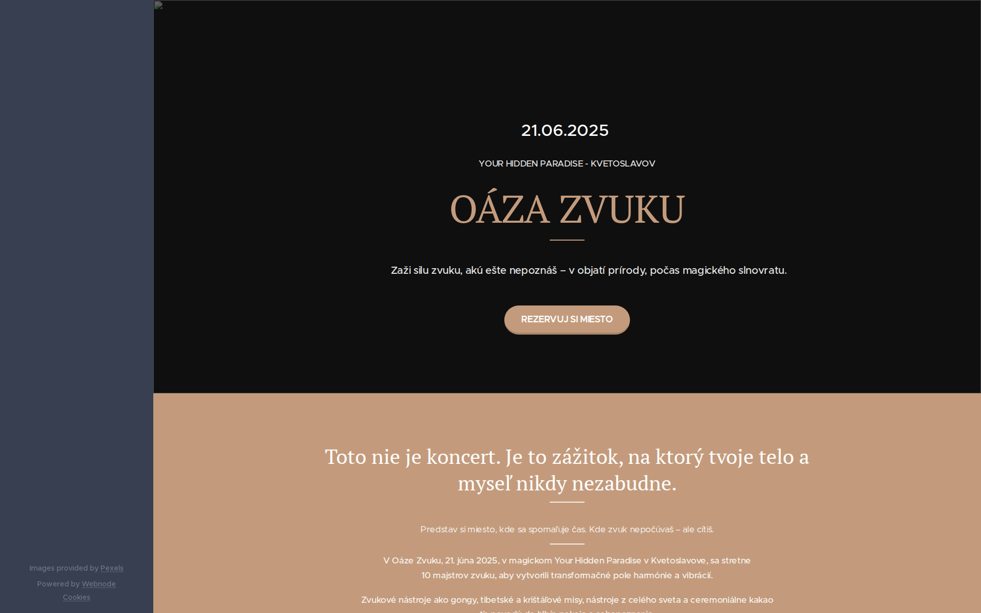 Náhľad webu oazazvuku.sk