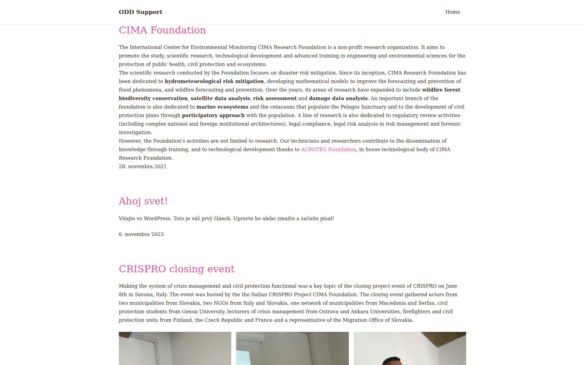 Náhľad webu oddsupport.sk