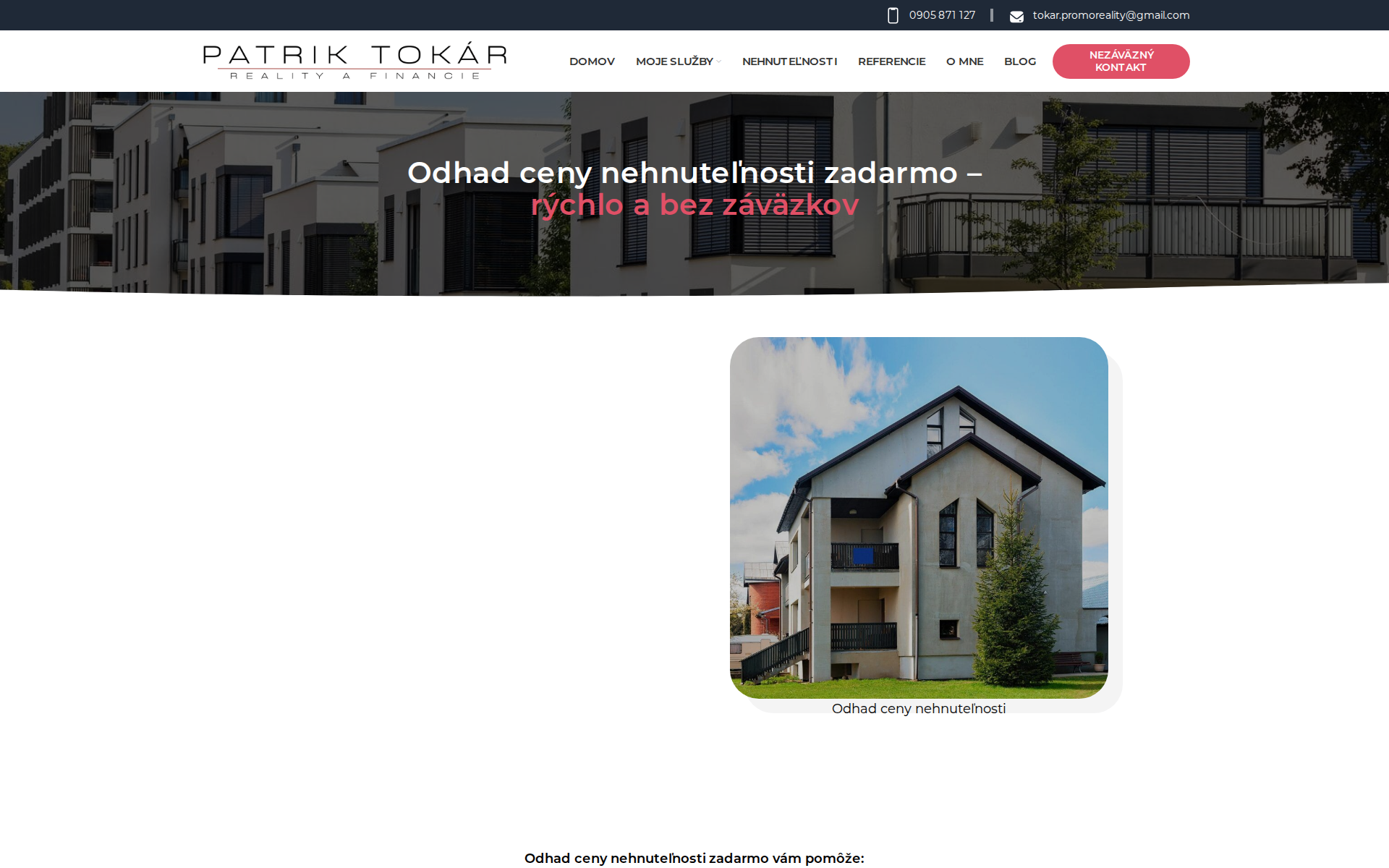 Náhľad webu odhadcenynehnutelnosti.sk