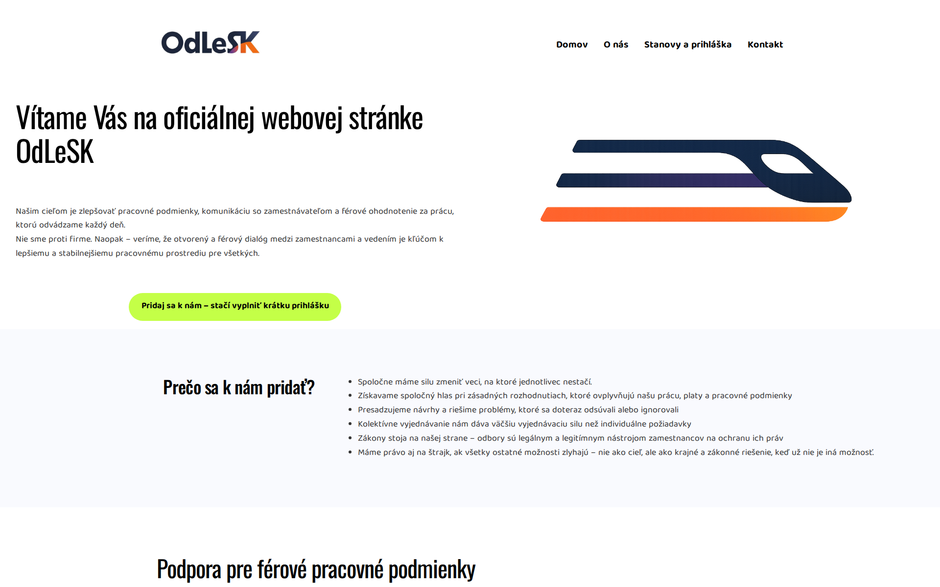 Náhľad webu odlesk.sk