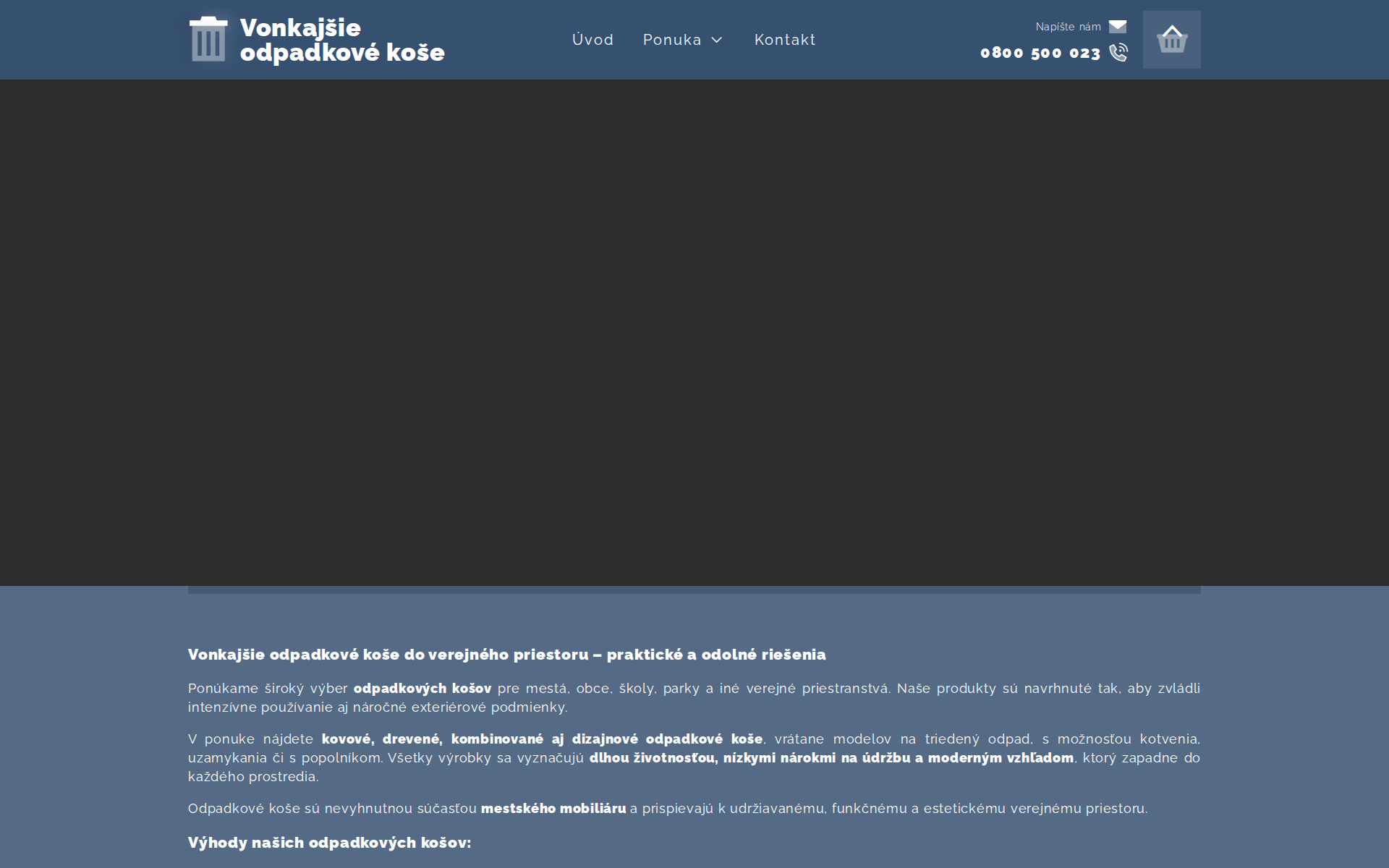 Náhľad webu odpadkovykos.sk