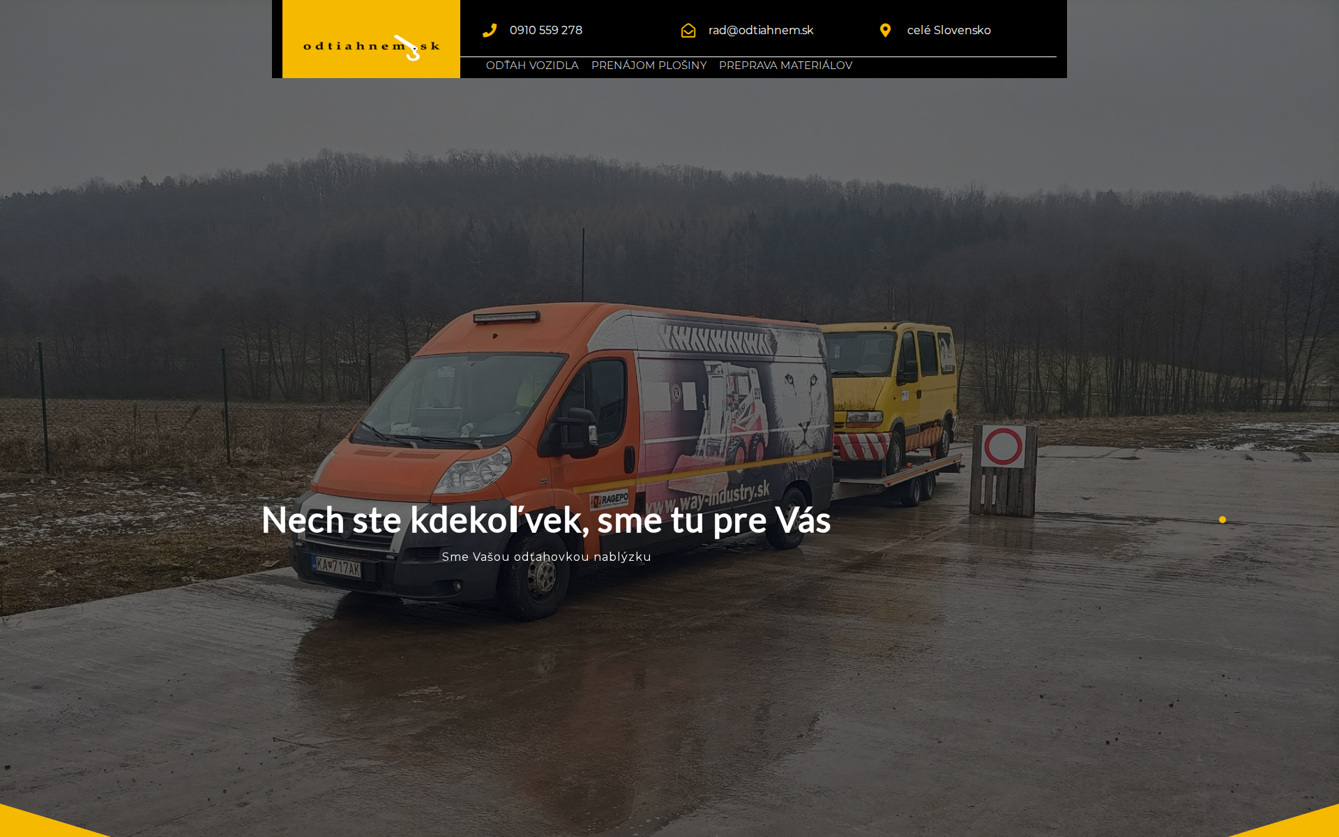 Náhľad webu odtiahnem.sk