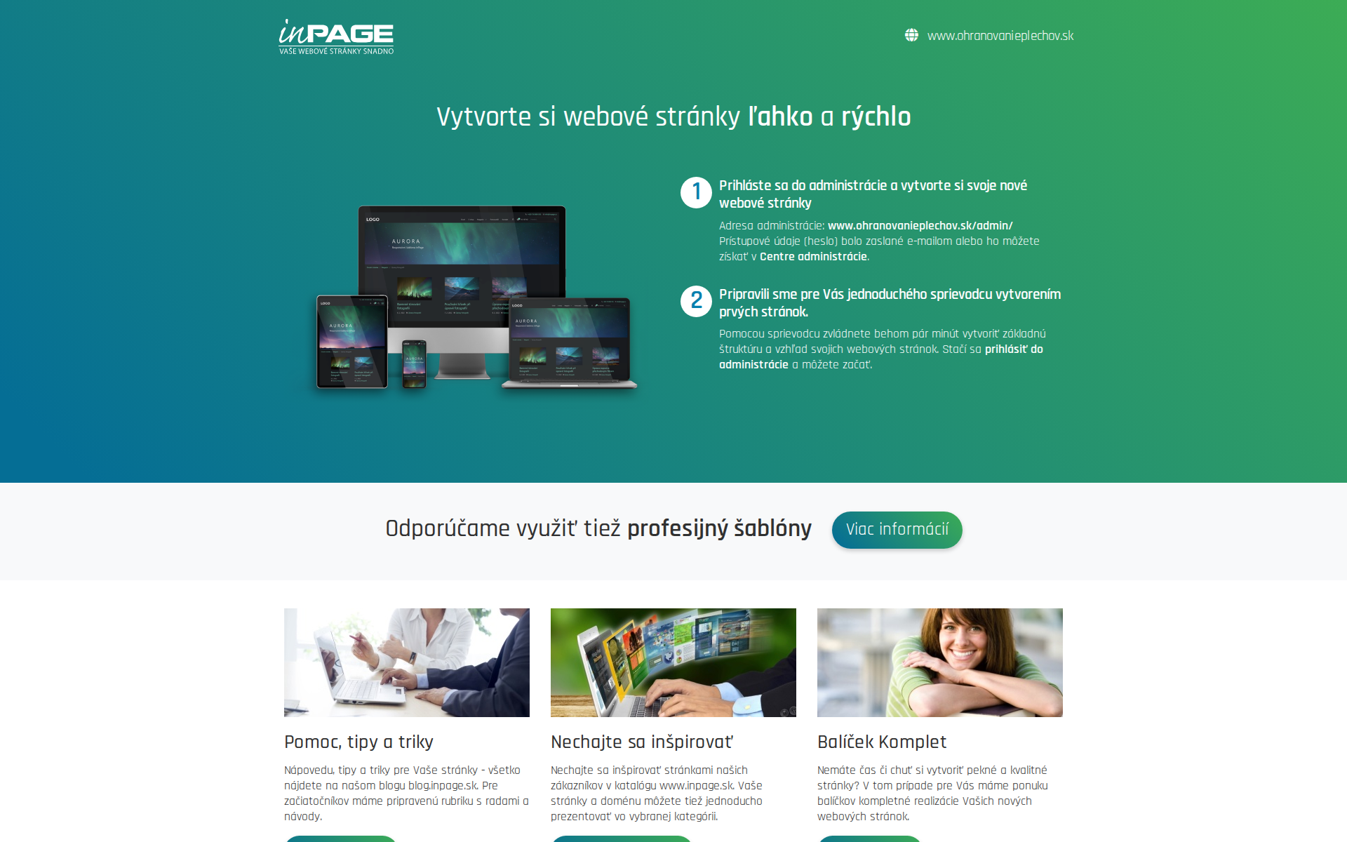 Náhľad webu ohranovanieplechov.sk