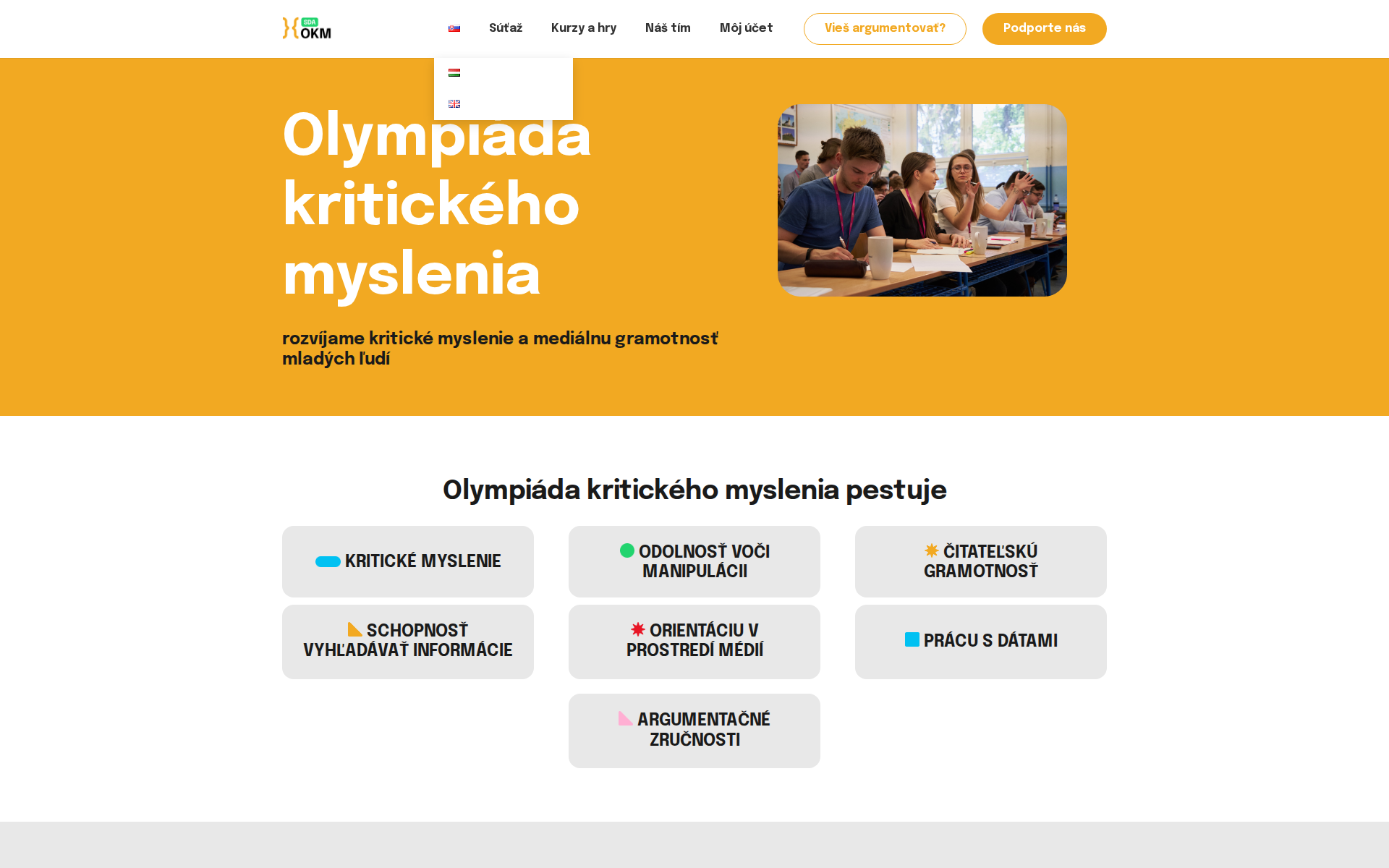 Náhľad webu okm.sk