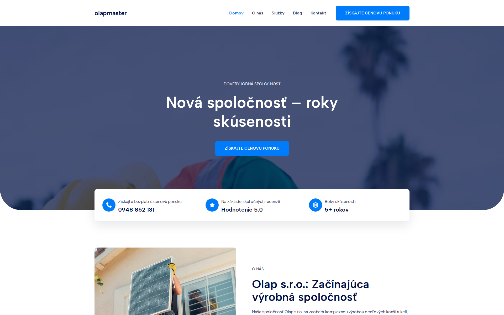 Náhľad webu olapmaster.sk