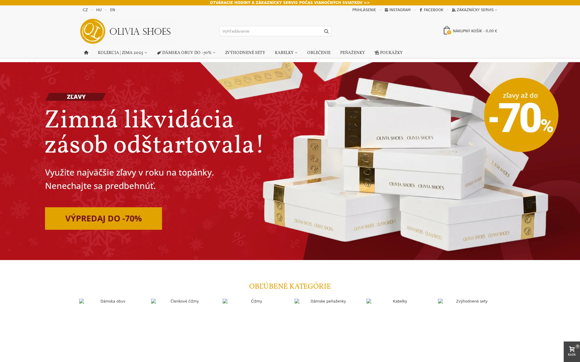 Náhľad webu oliviashoes.sk