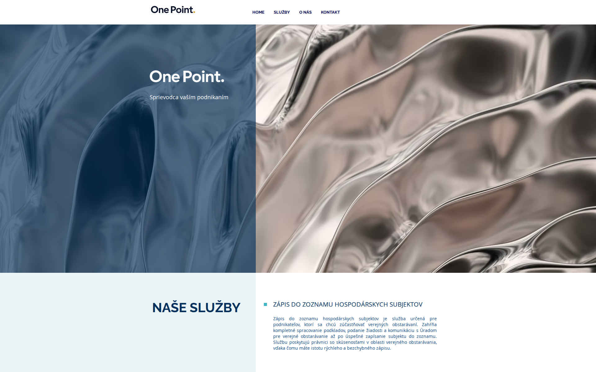 Náhľad webu onepointlegal.sk