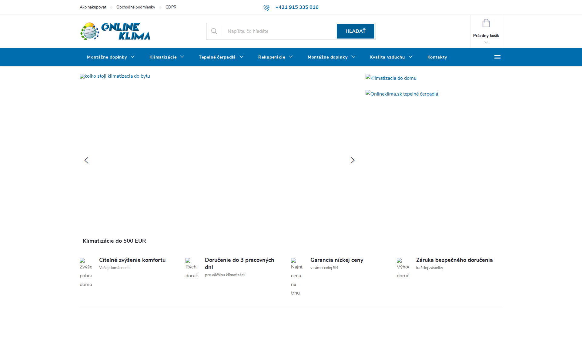 Náhľad webu onlineklima.sk