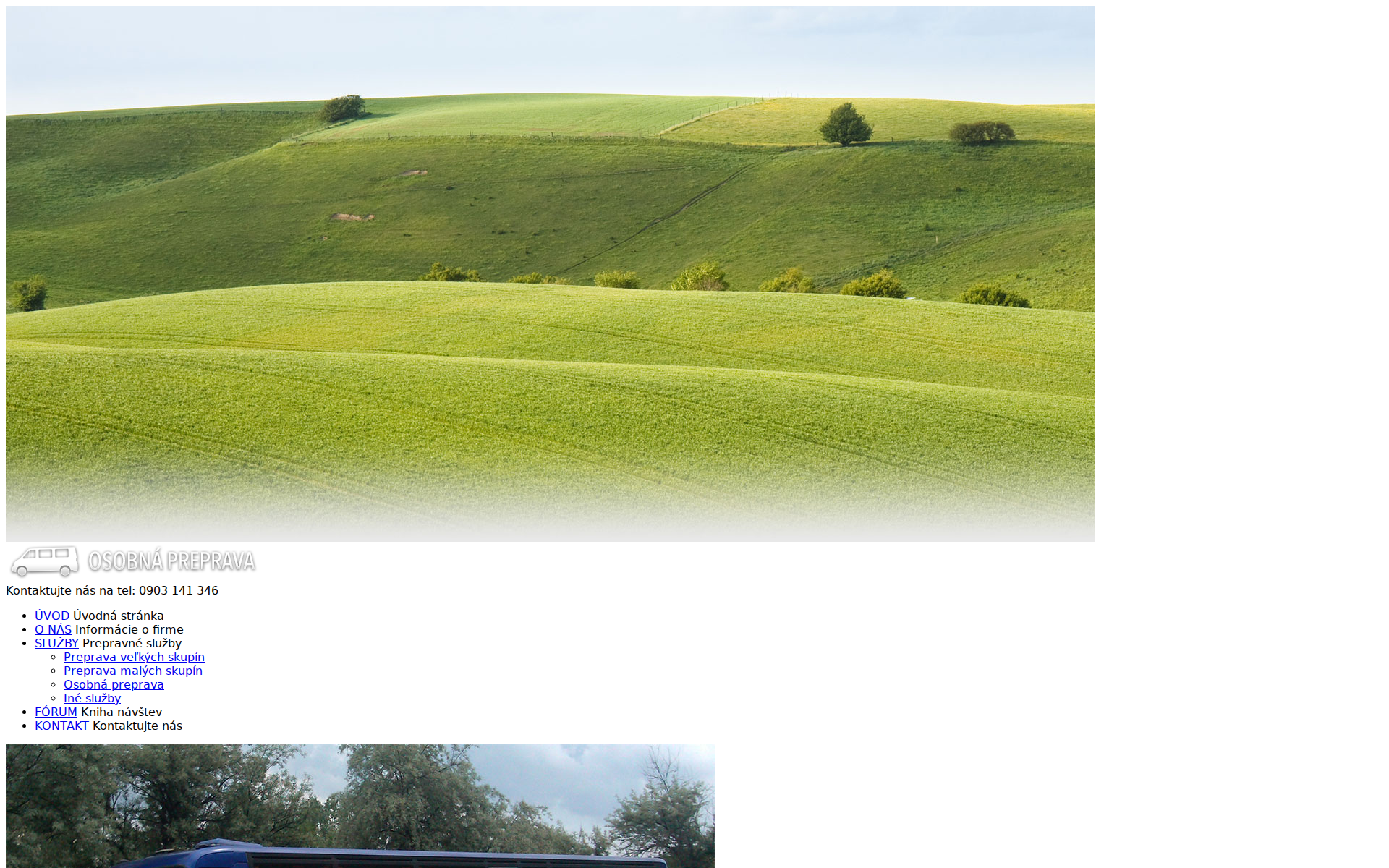 Náhľad webu osobna-preprava.sk