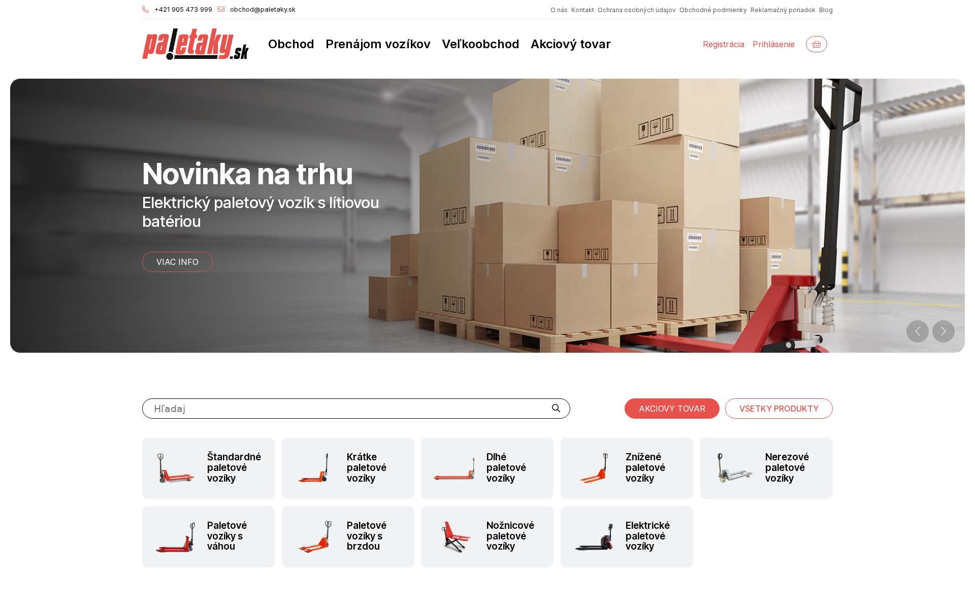 Náhľad webu paletaky.sk