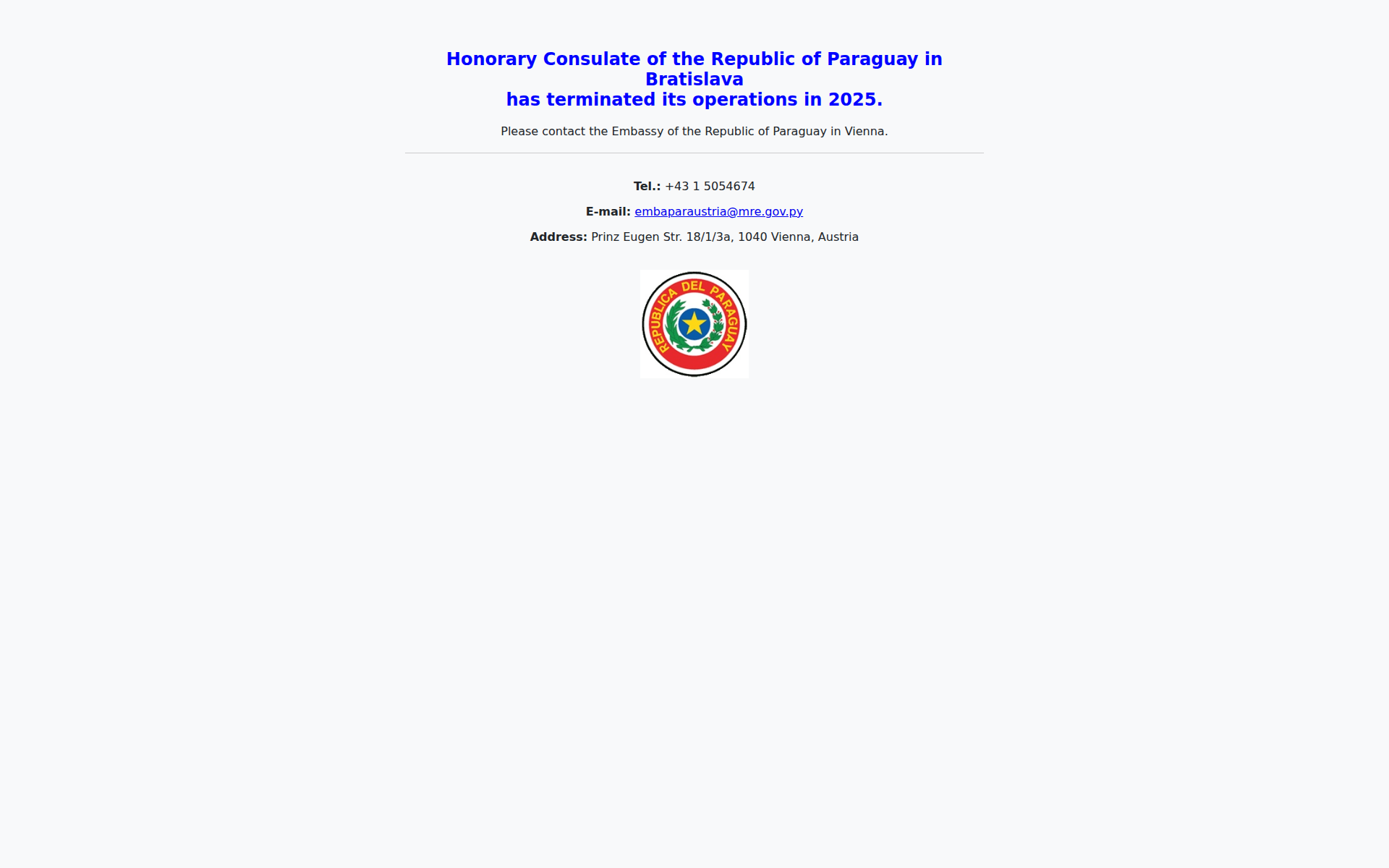 Náhľad webu paraguay-consulate.sk