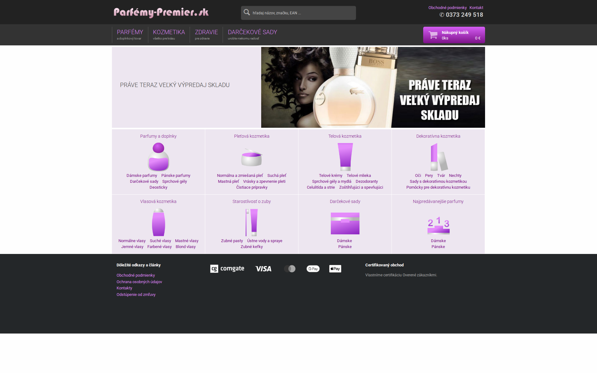 Náhľad webu parfemy-premier.sk