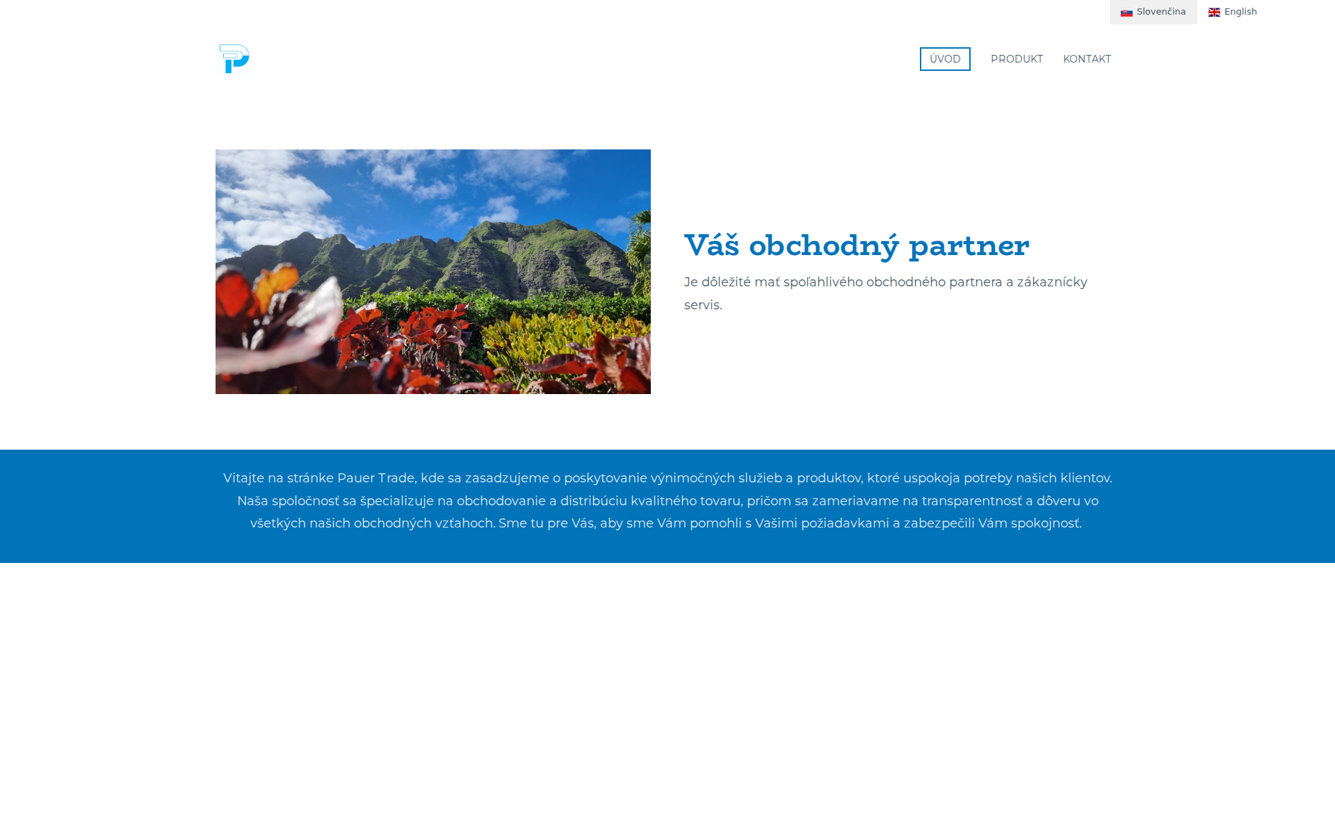 Náhľad webu pauertrade.sk