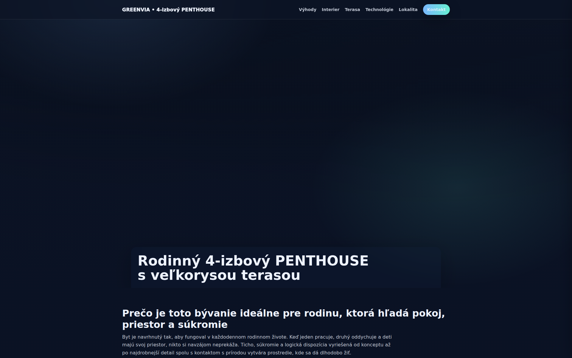 Náhľad webu penthousegreenvia.sk