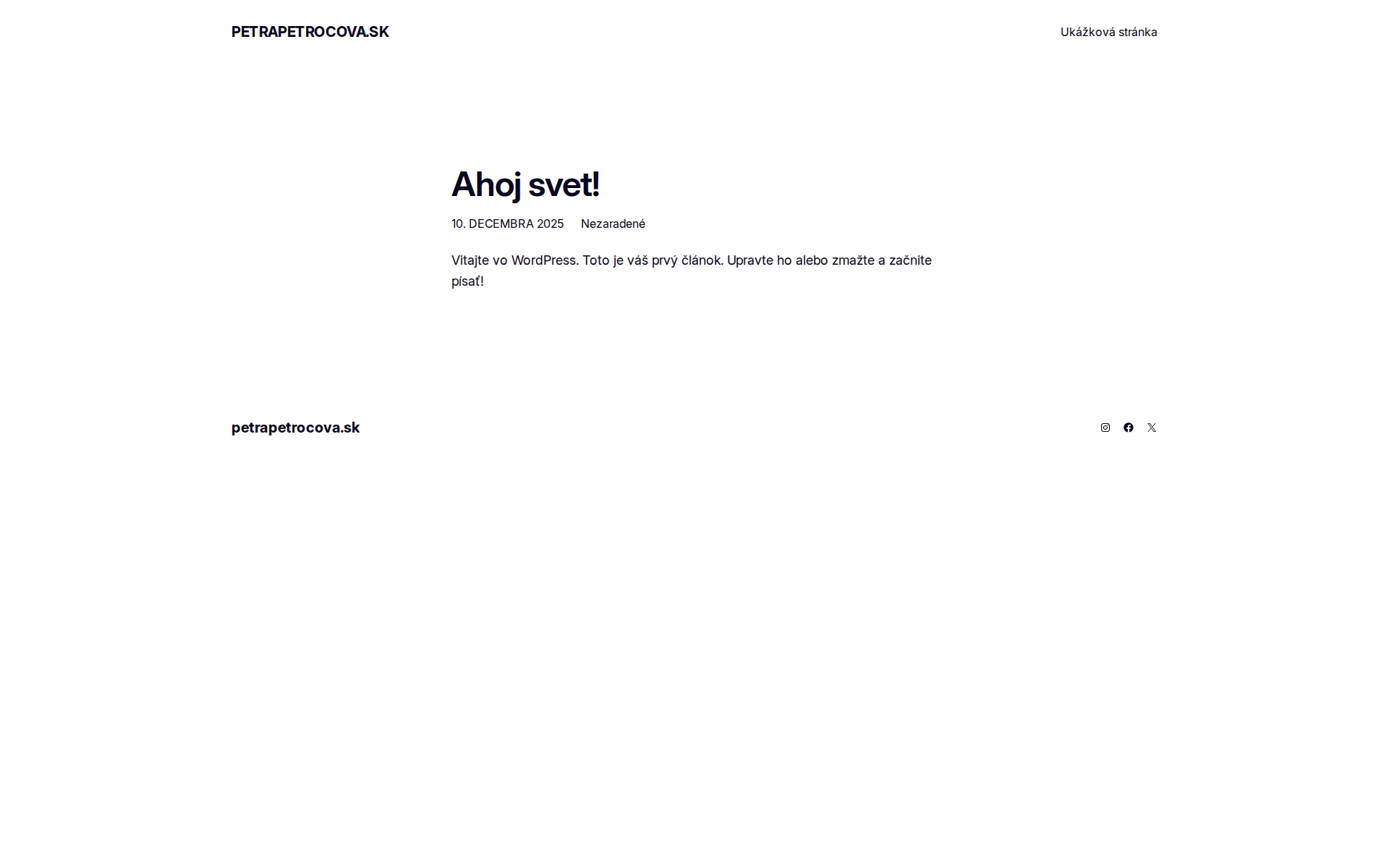 Náhľad webu petrapetrocova.sk