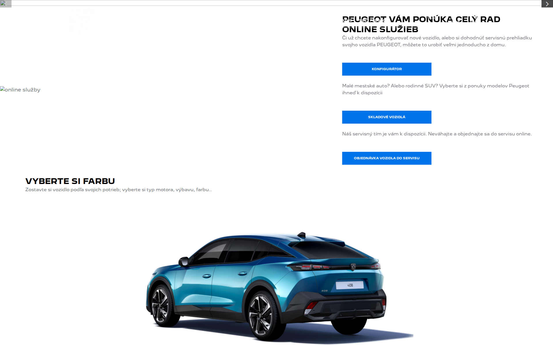 Náhľad webu peugeot.sk