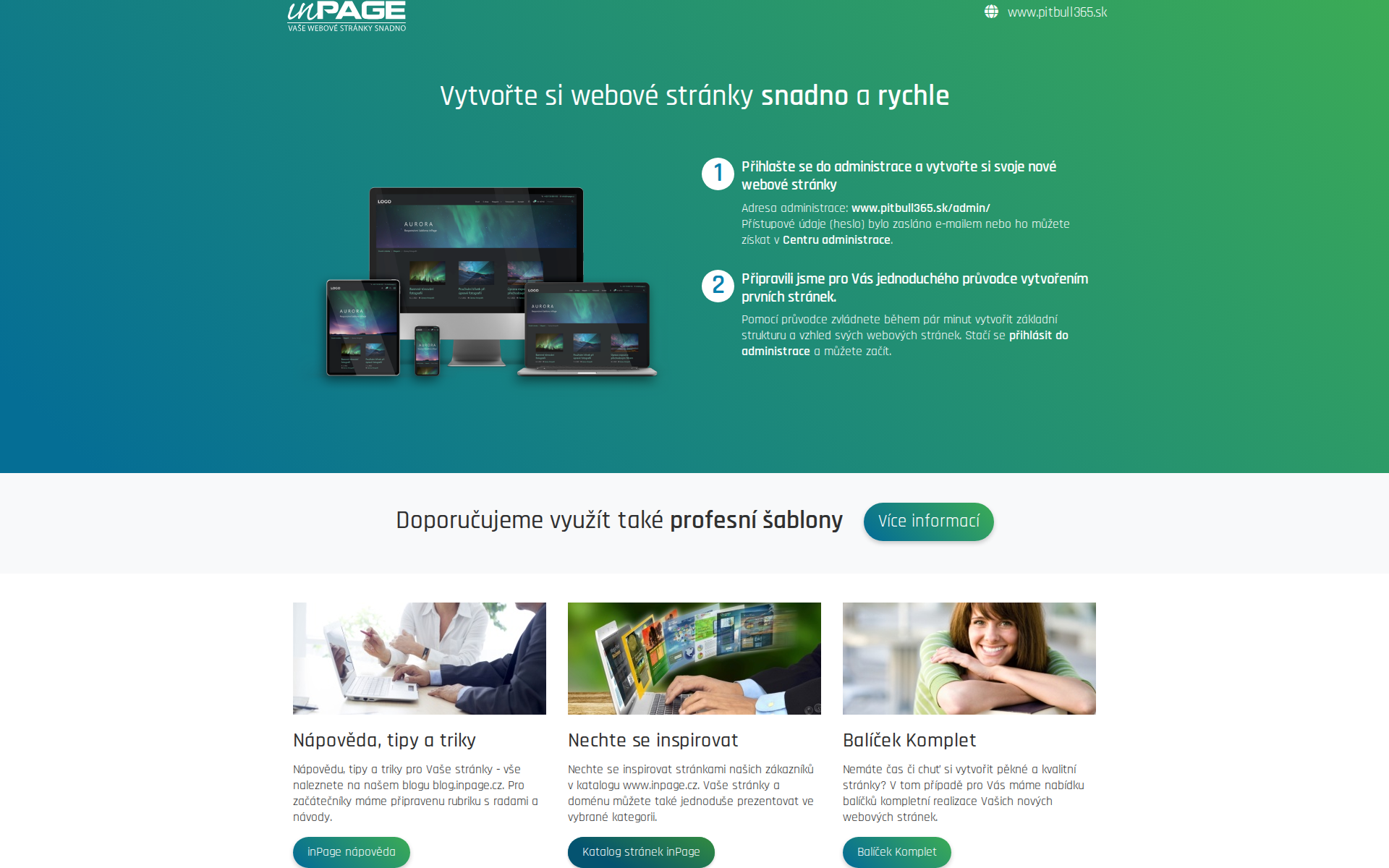 Náhľad webu pitbull365.sk