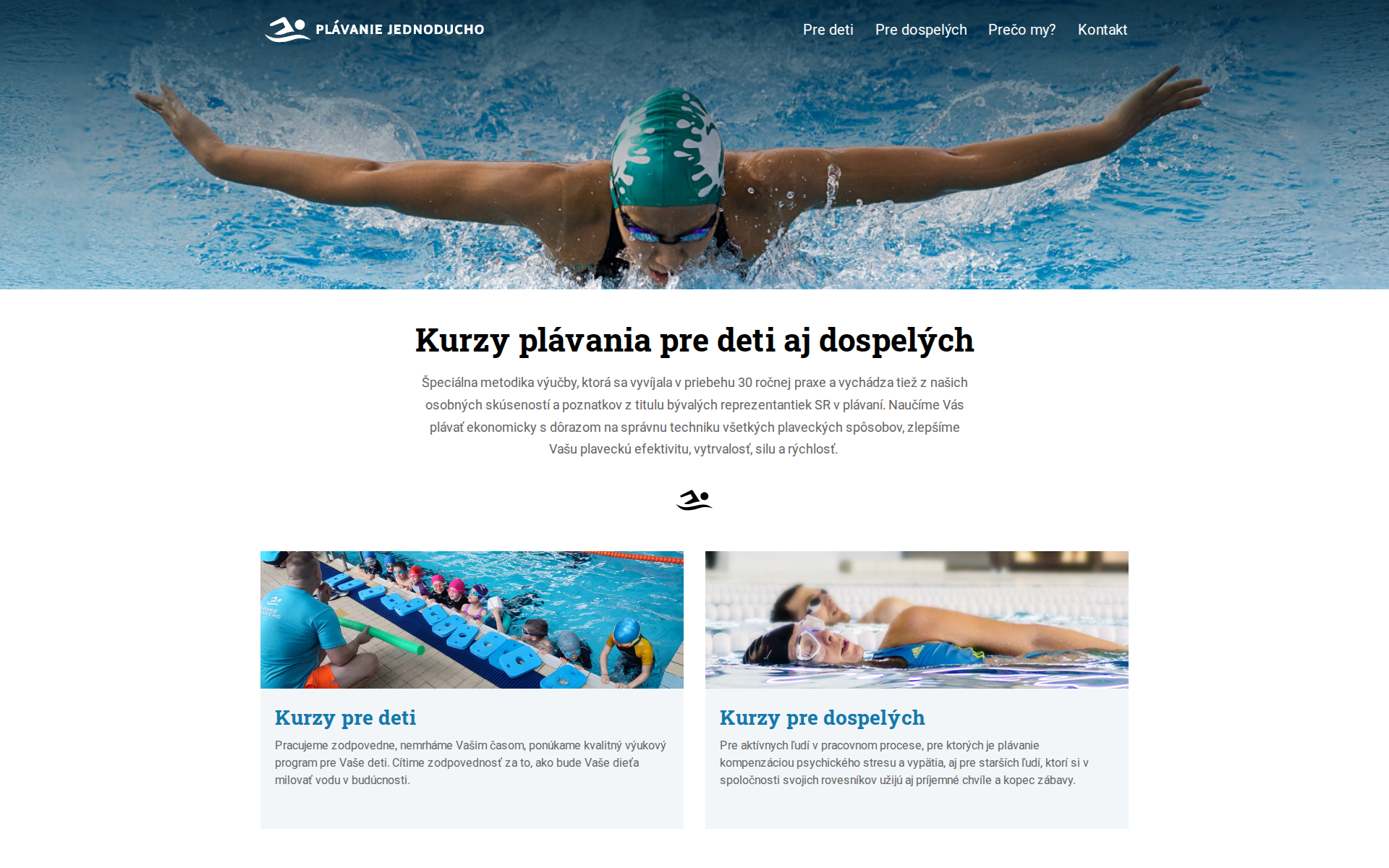 Náhľad webu plavaniejednoducho.sk