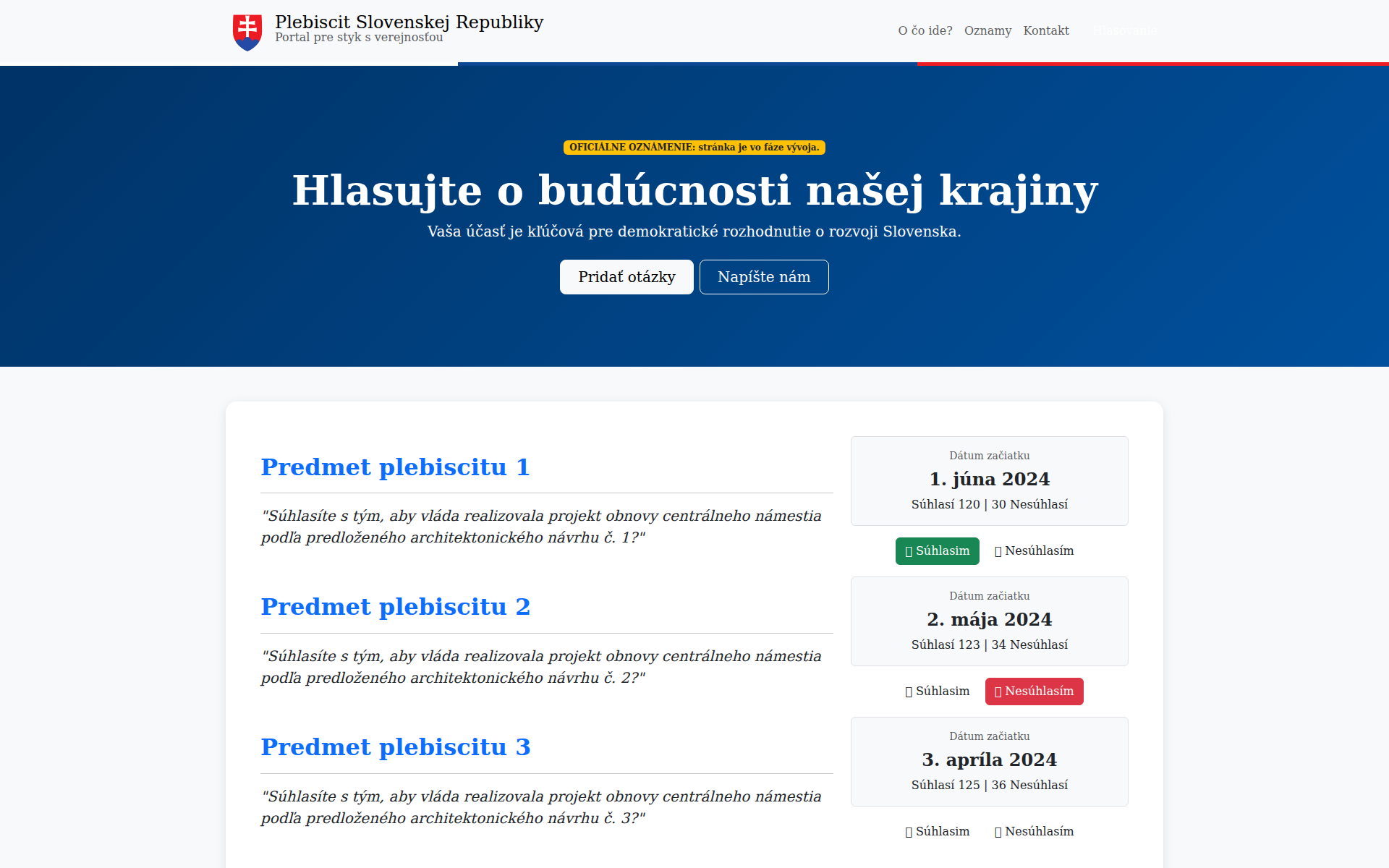 Náhľad webu plebiscit.sk