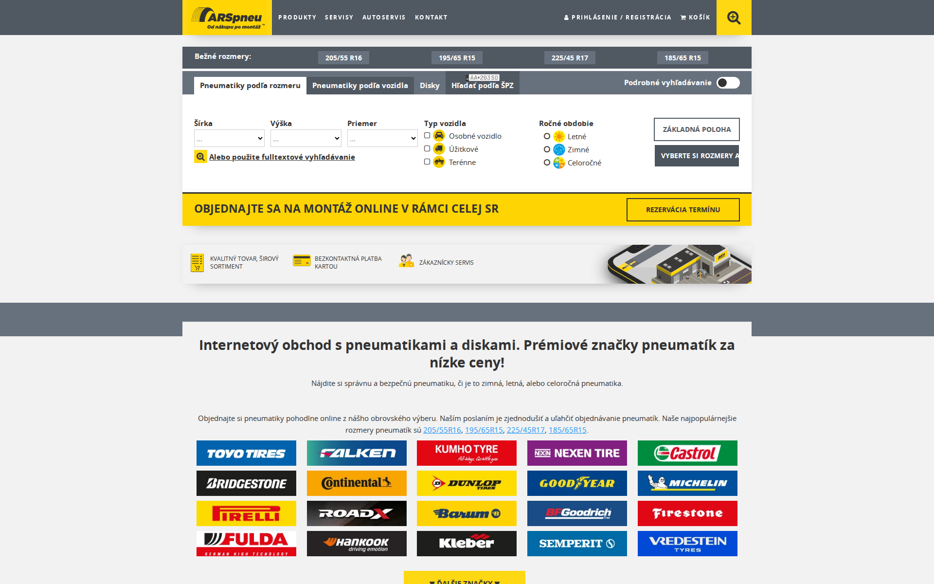 Náhľad webu pneuapp.sk