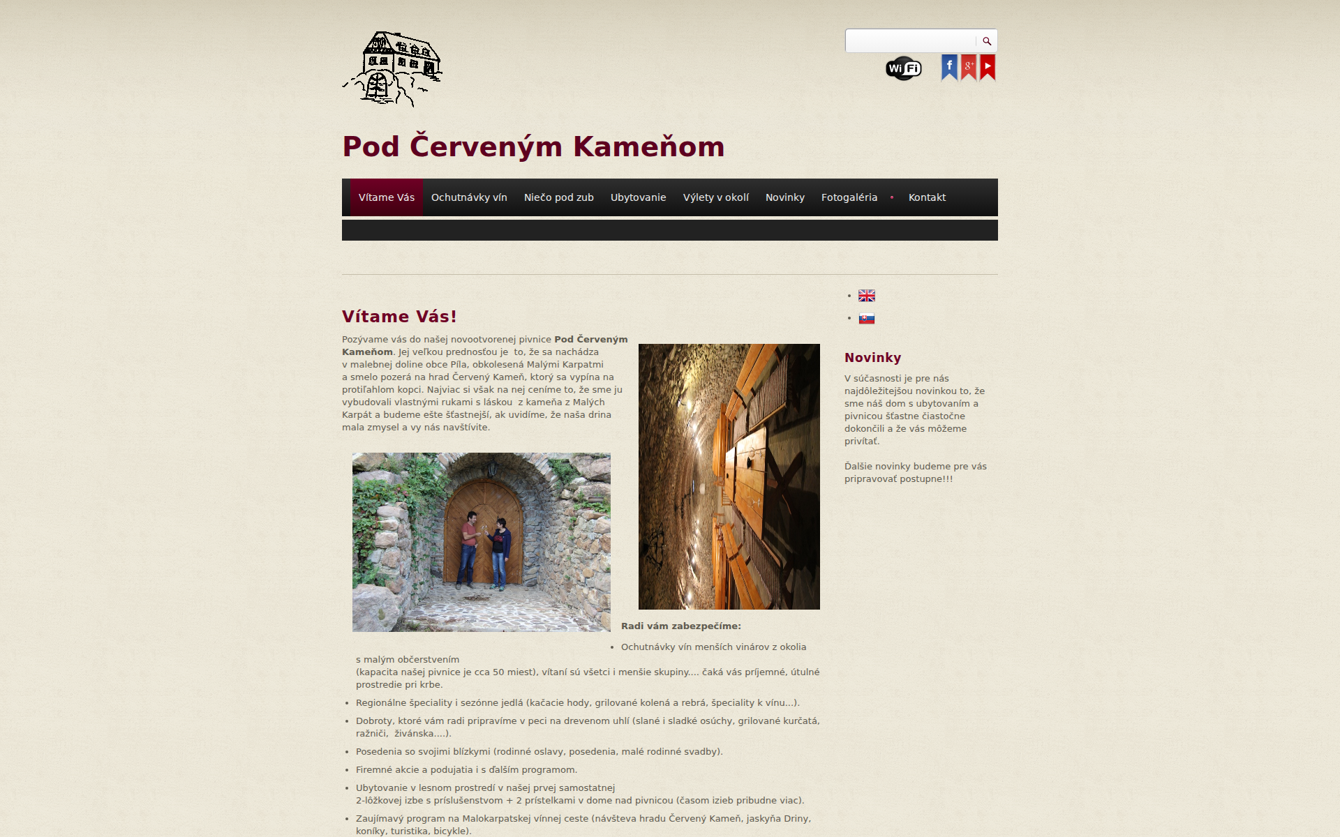 Náhľad webu podcervenymkamenom.sk