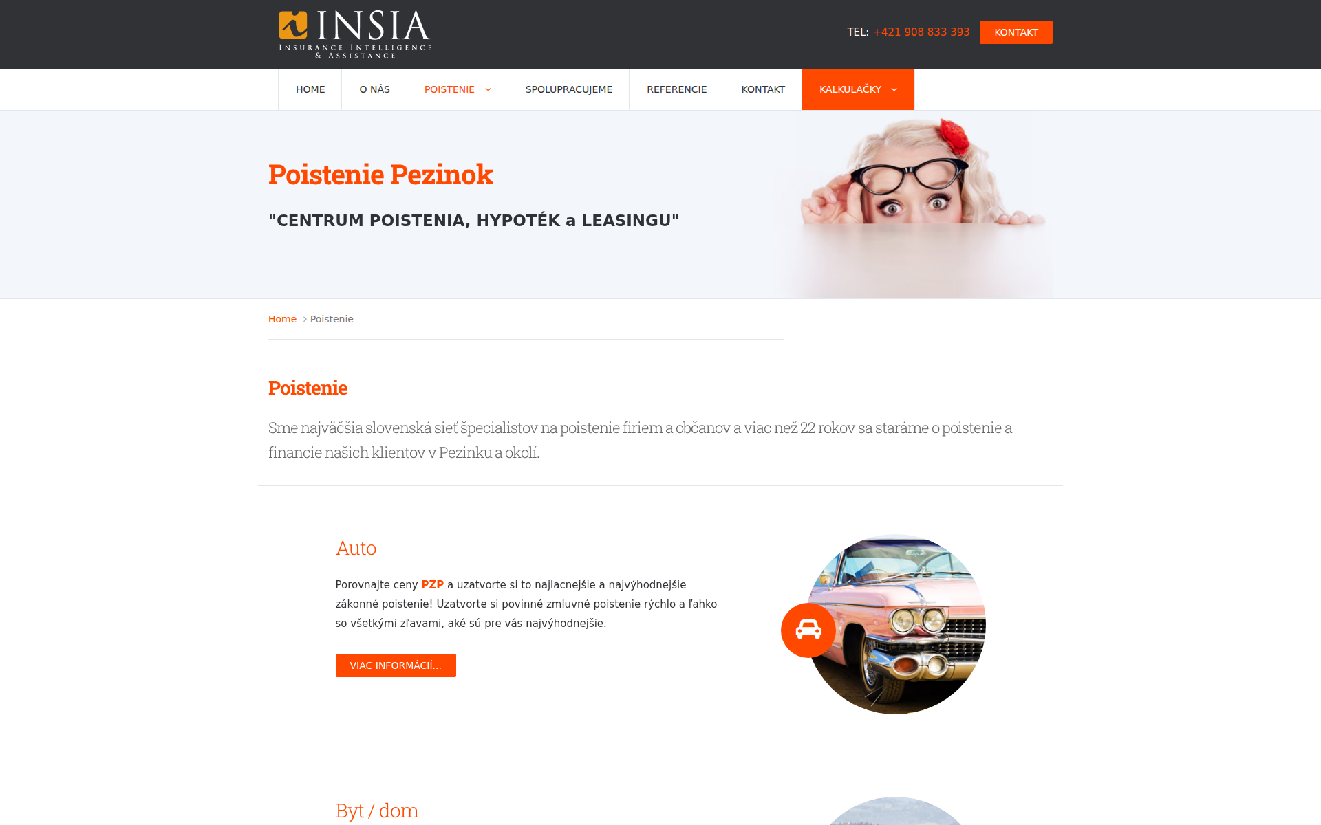 Náhľad webu poisteniepezinok.sk