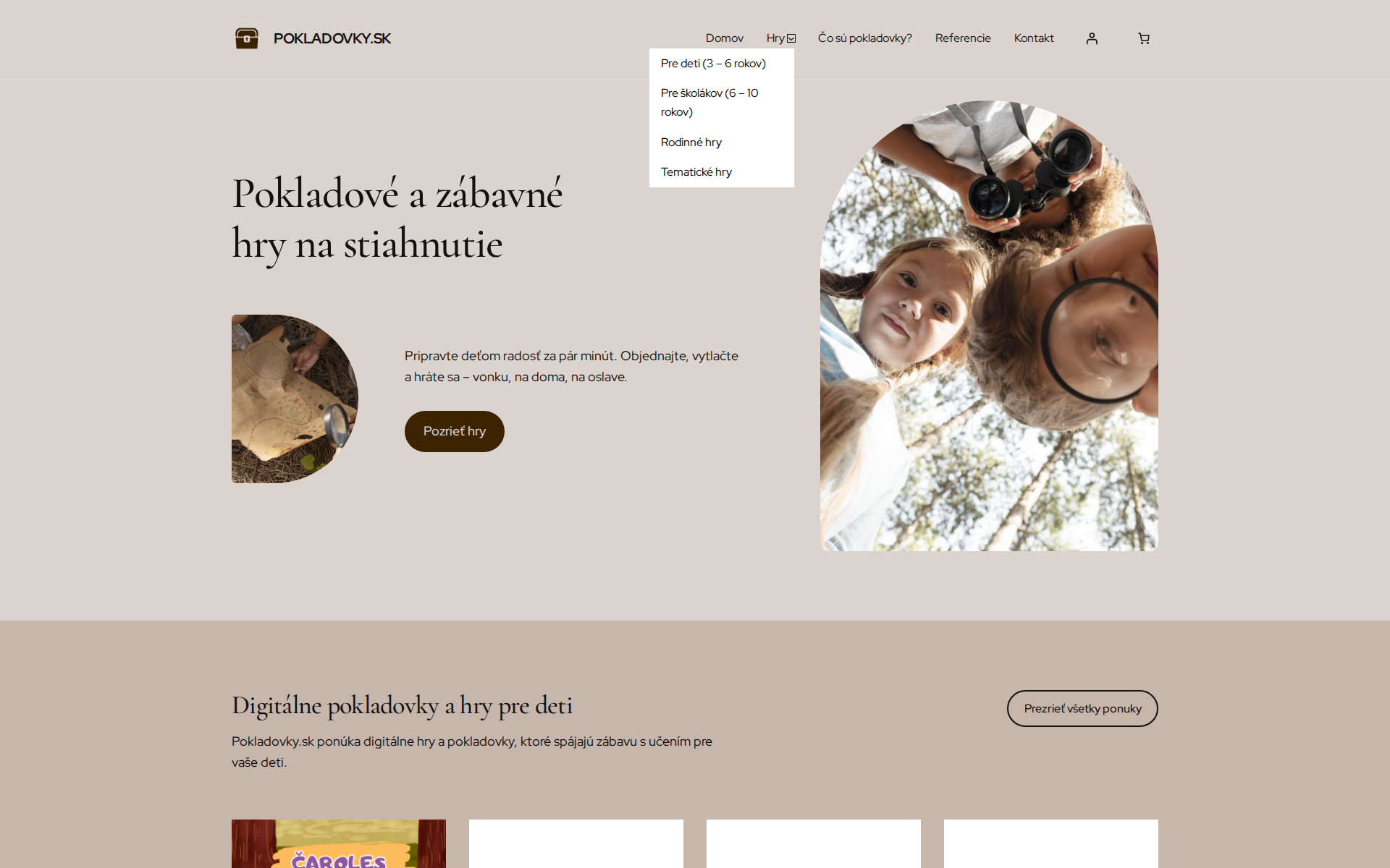 Náhľad webu pokladovky.sk