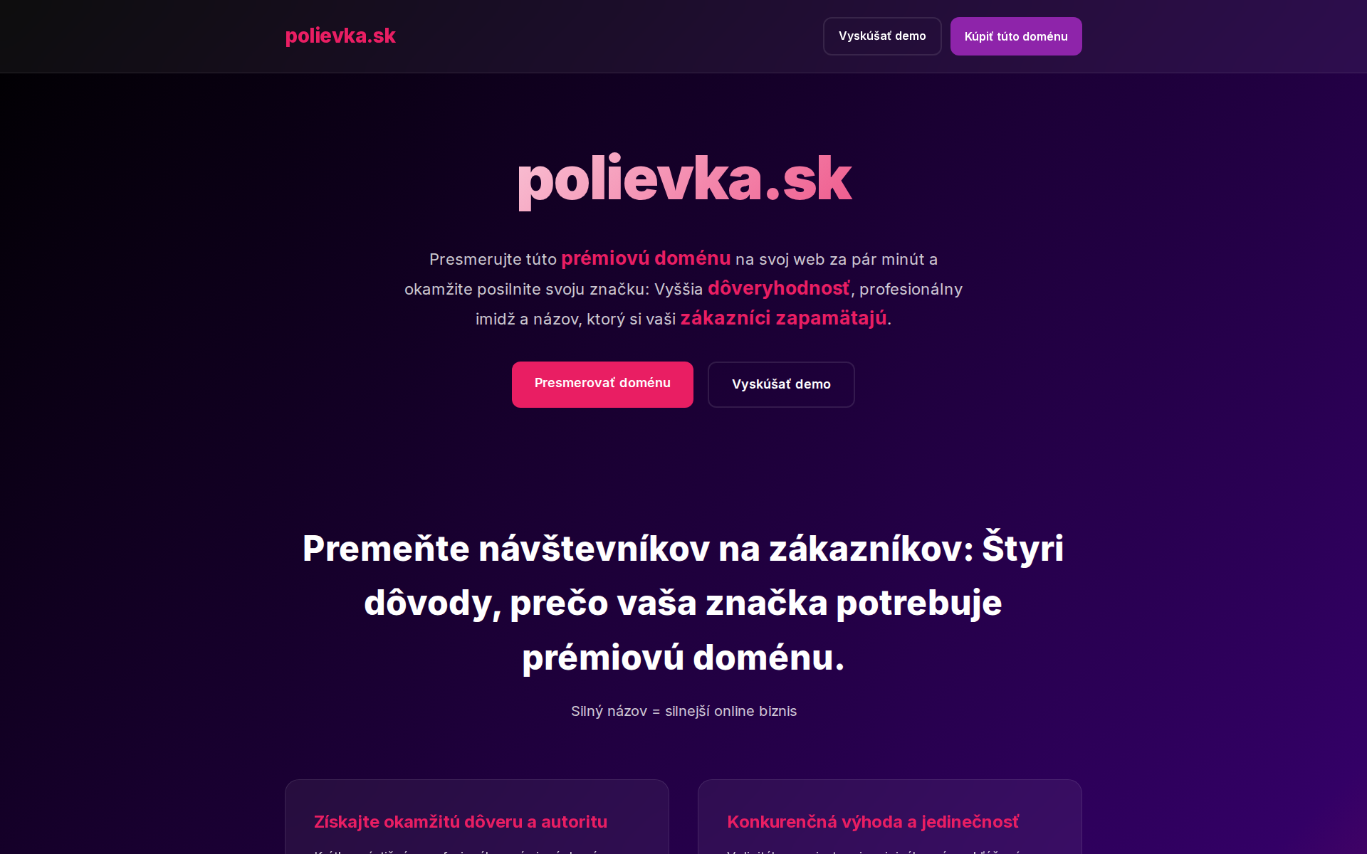 Náhľad webu polievka.sk