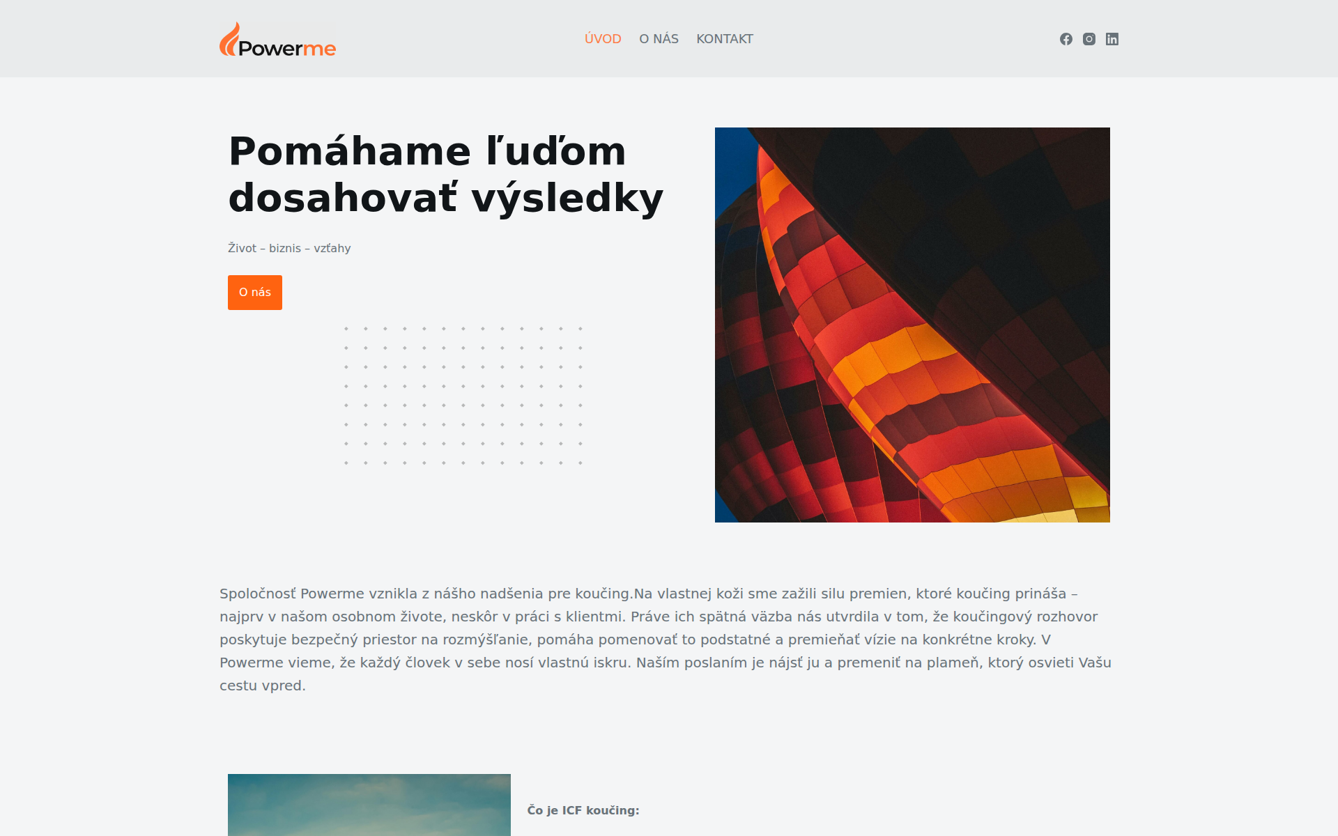 Náhľad webu powerme.sk