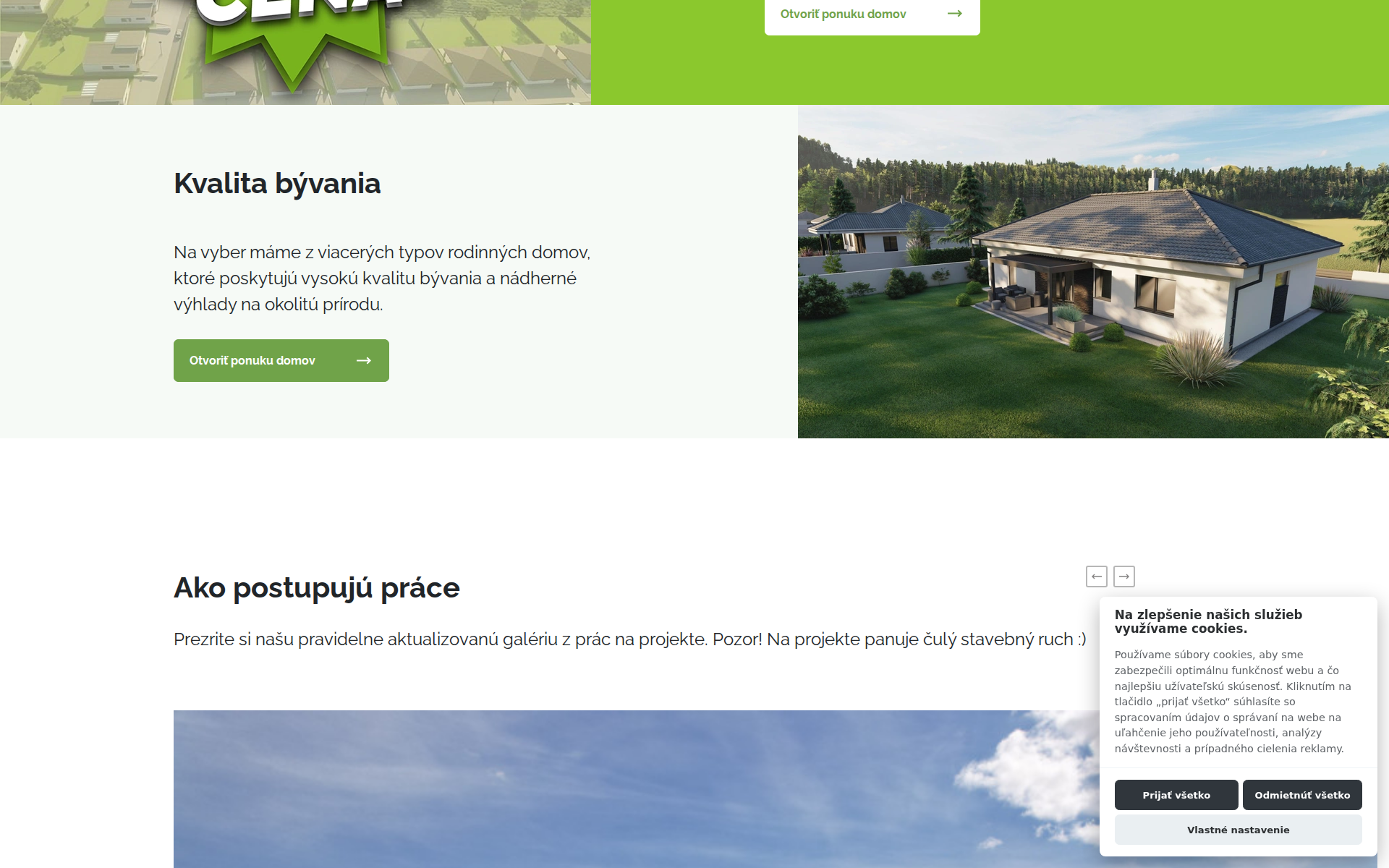 Náhľad webu pozemkysliace.sk