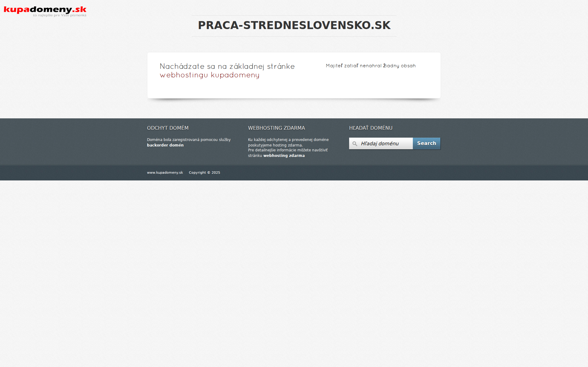 Náhľad webu praca-stredneslovensko.sk