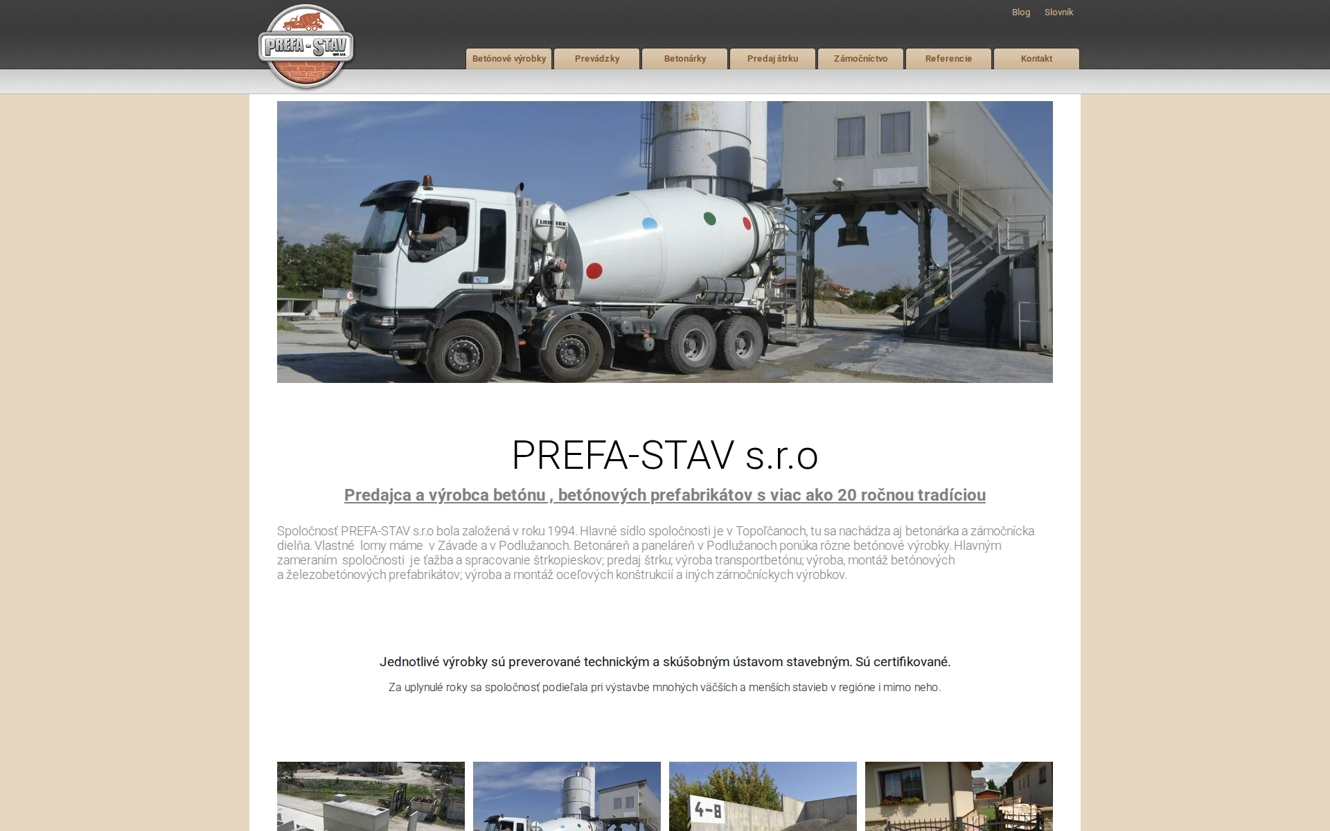 Náhľad webu prefastav.sk