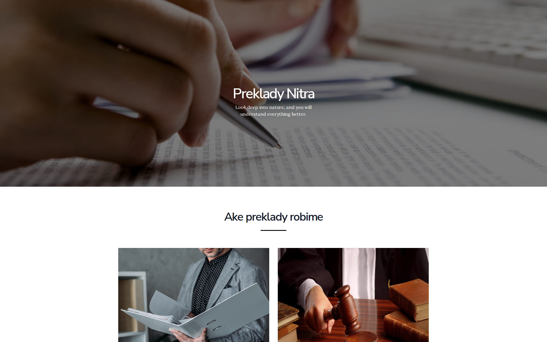 Náhľad webu prekladnitra.sk