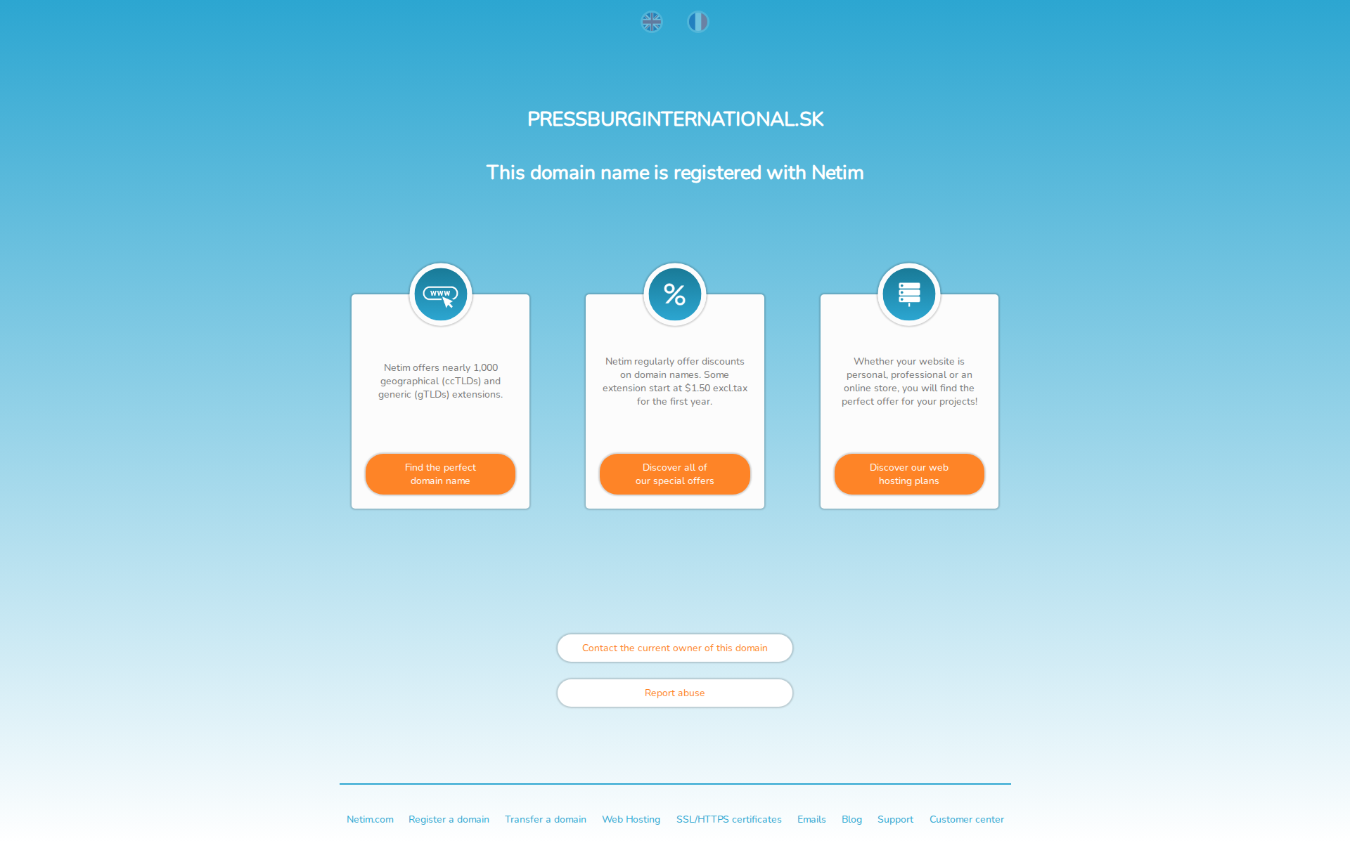 Náhľad webu pressburginternational.sk