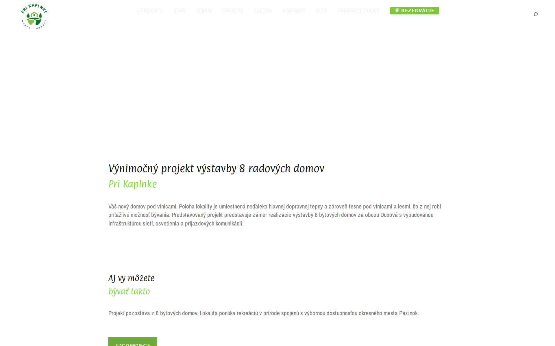 Náhľad webu pri-kaplnke.sk