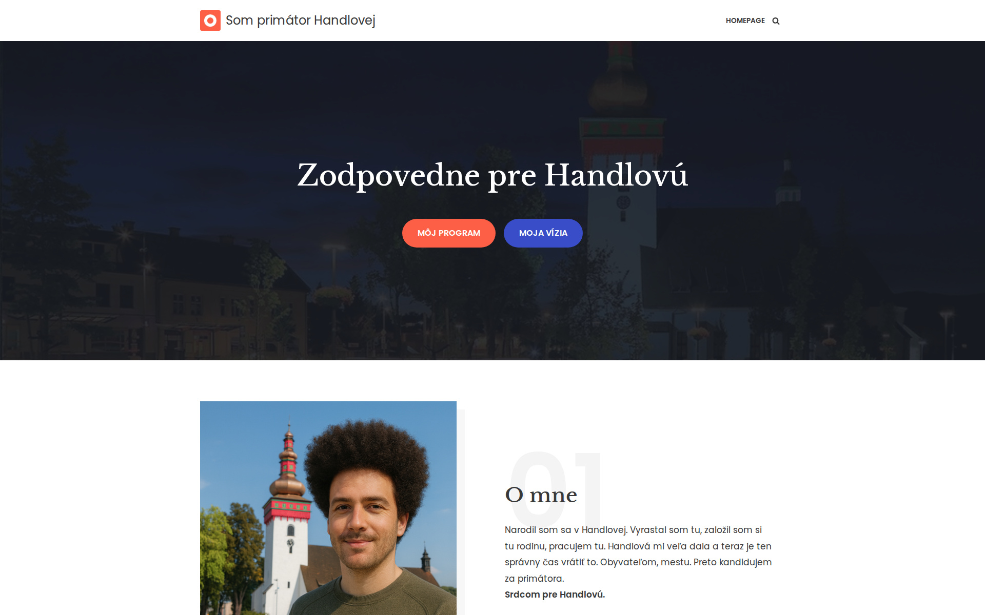 Náhľad webu primatorhandlova.sk