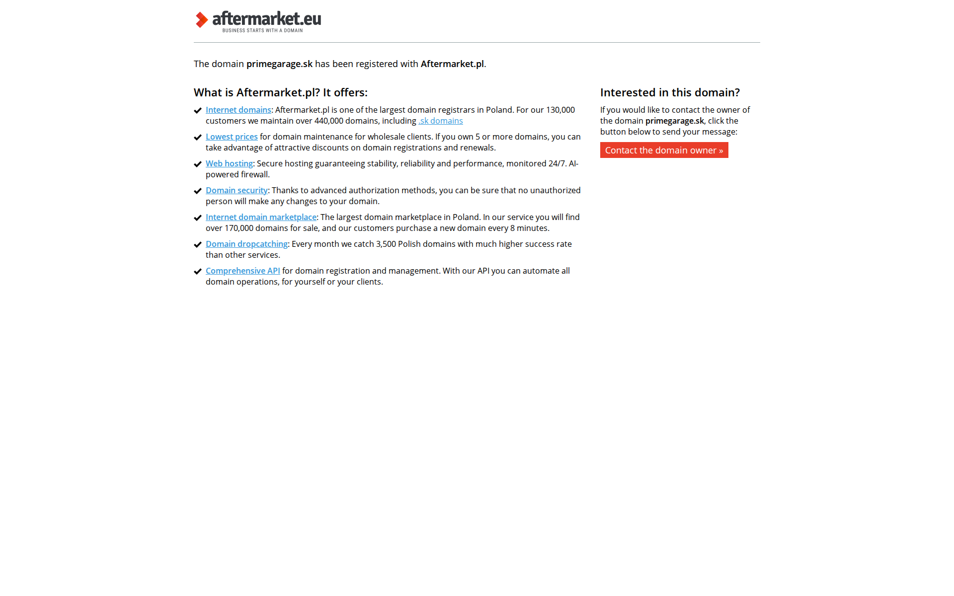 Náhľad webu primegarage.sk