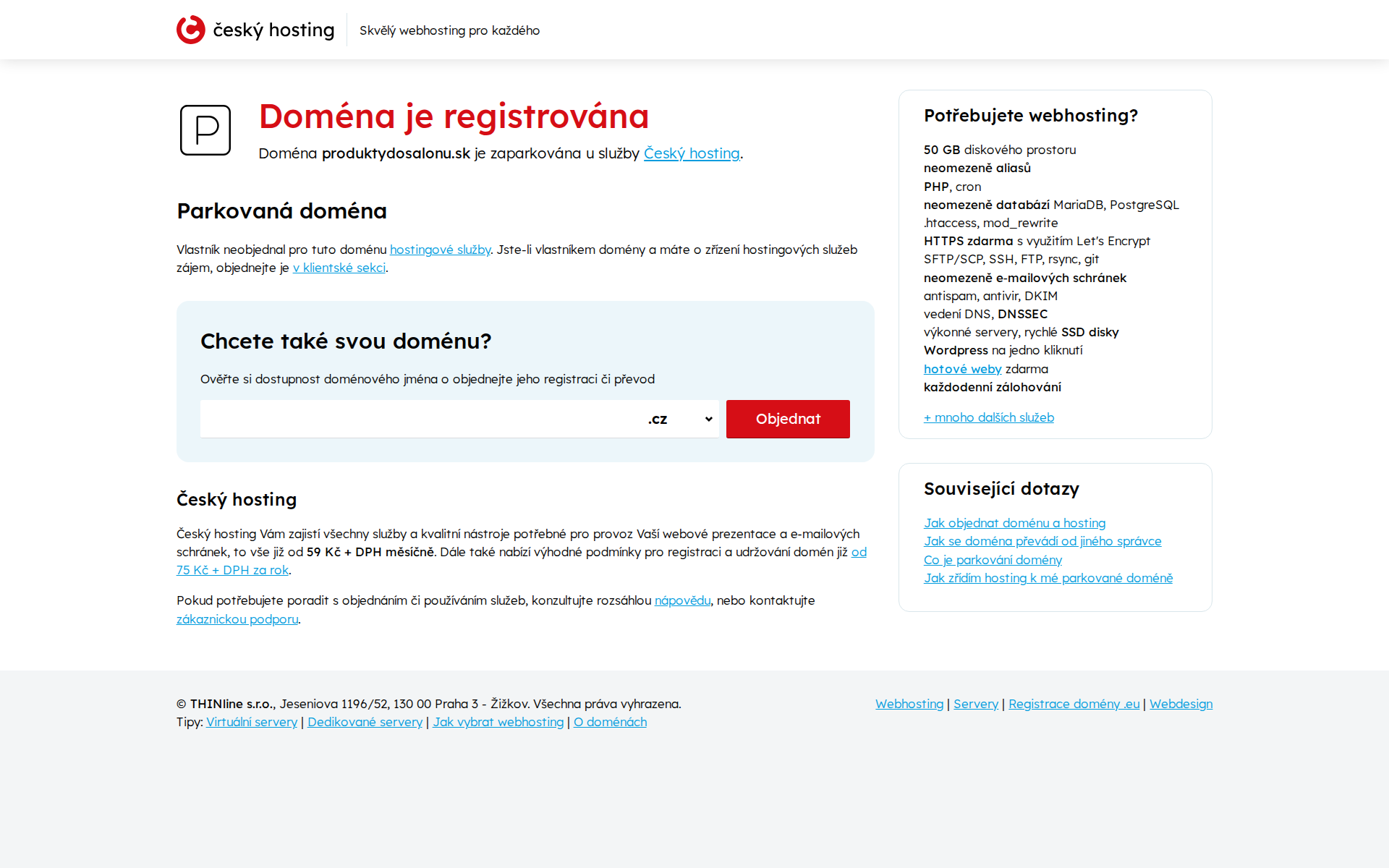 Náhľad webu produktydosalonu.sk