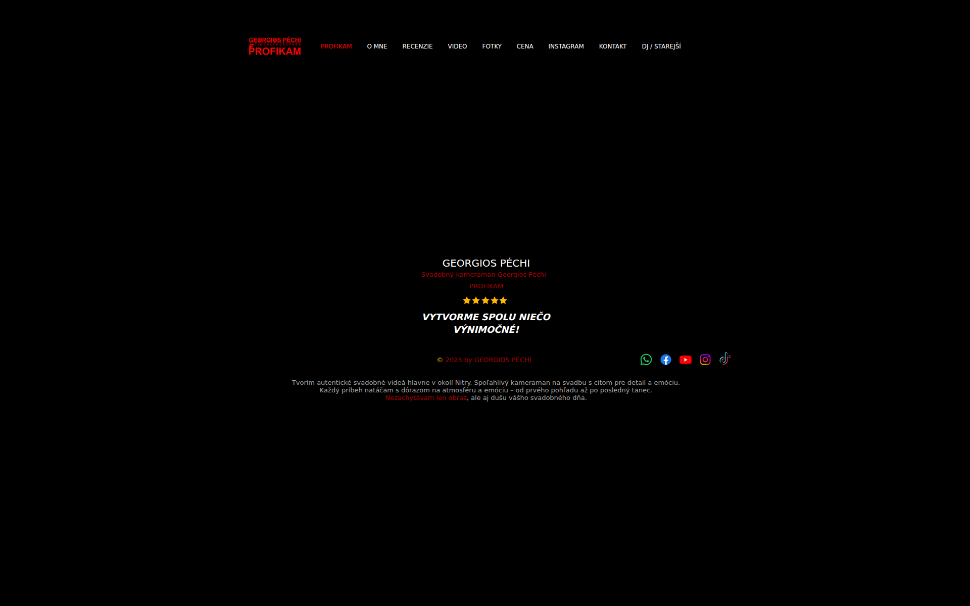 Náhľad webu profikam.sk