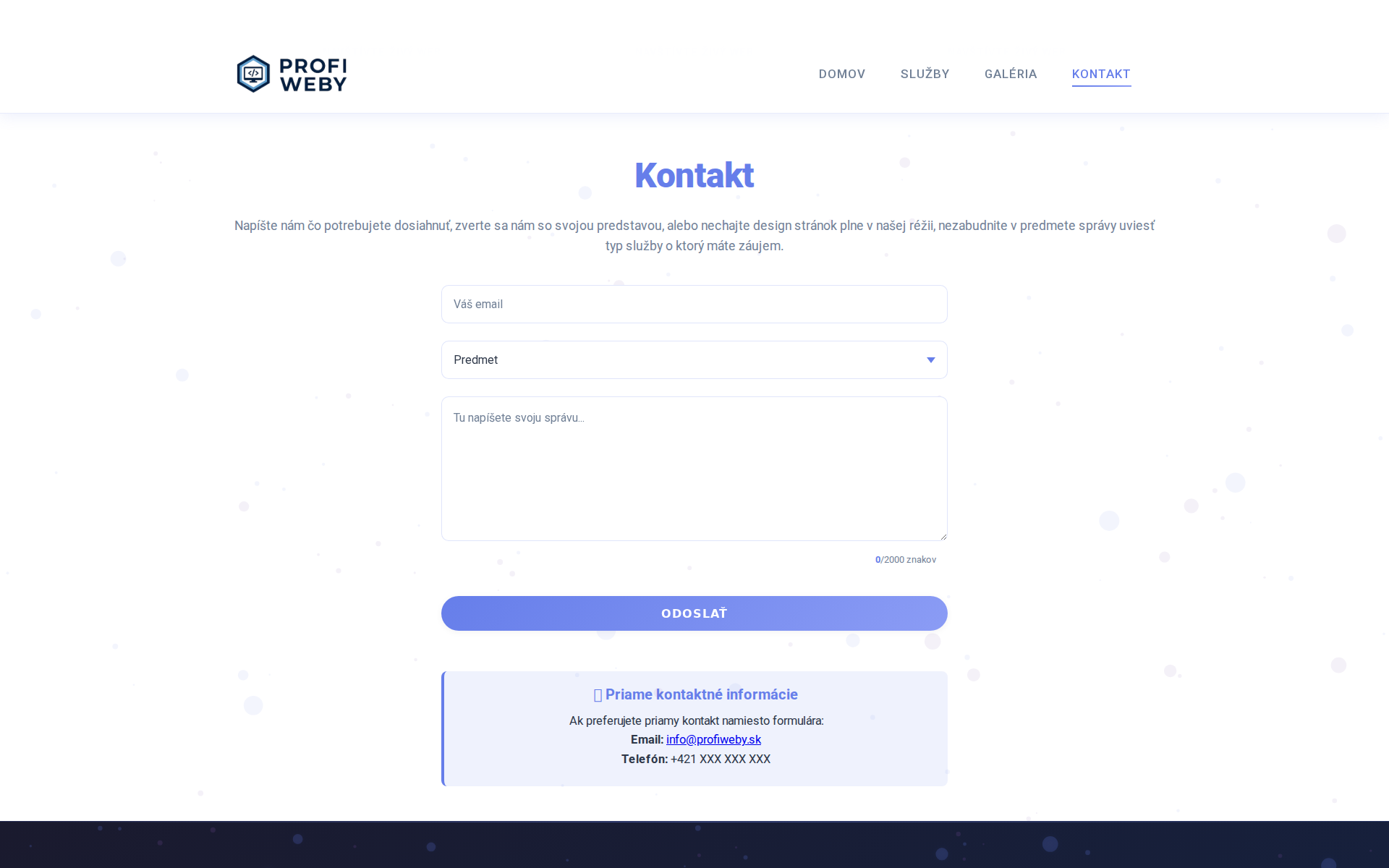 Náhľad webu profiweby.sk