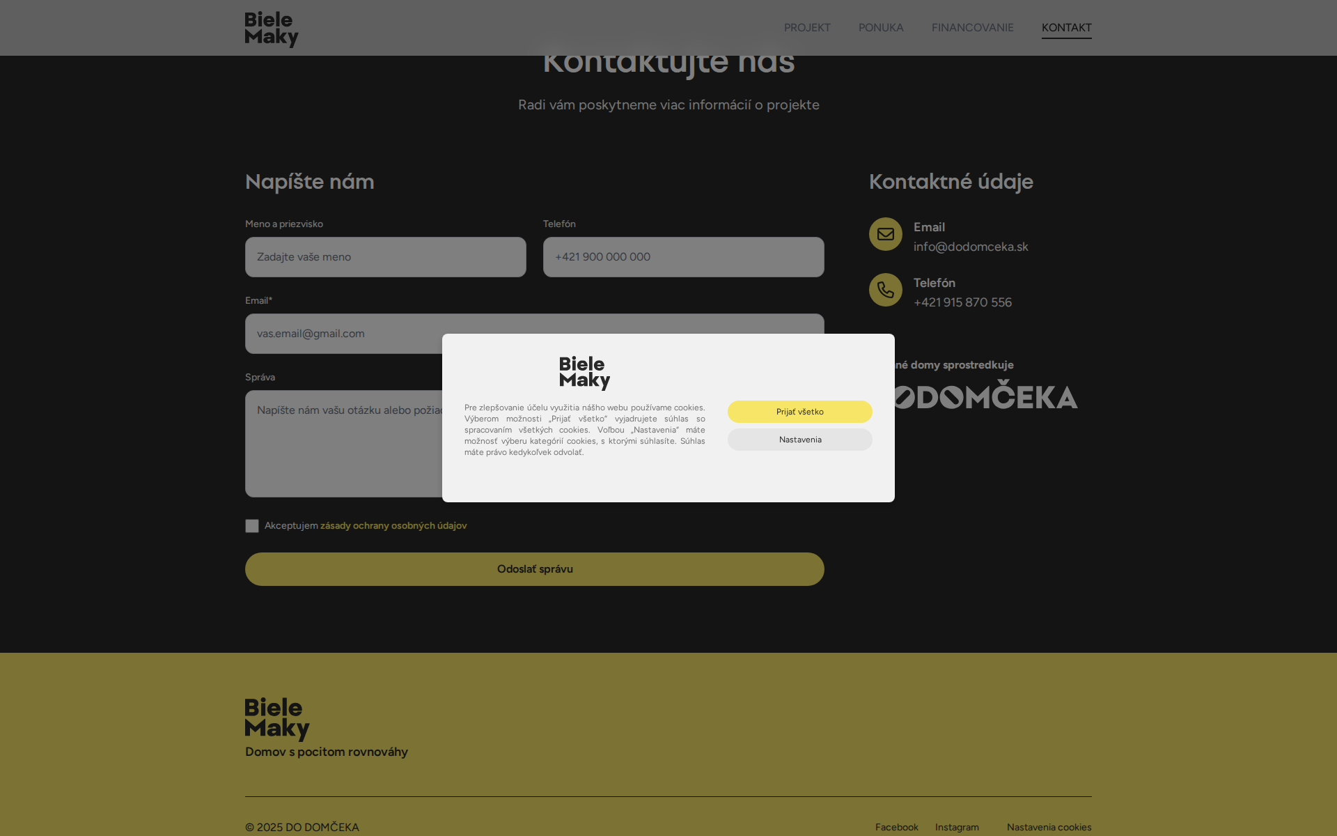 Náhľad webu projektbielemaky.sk