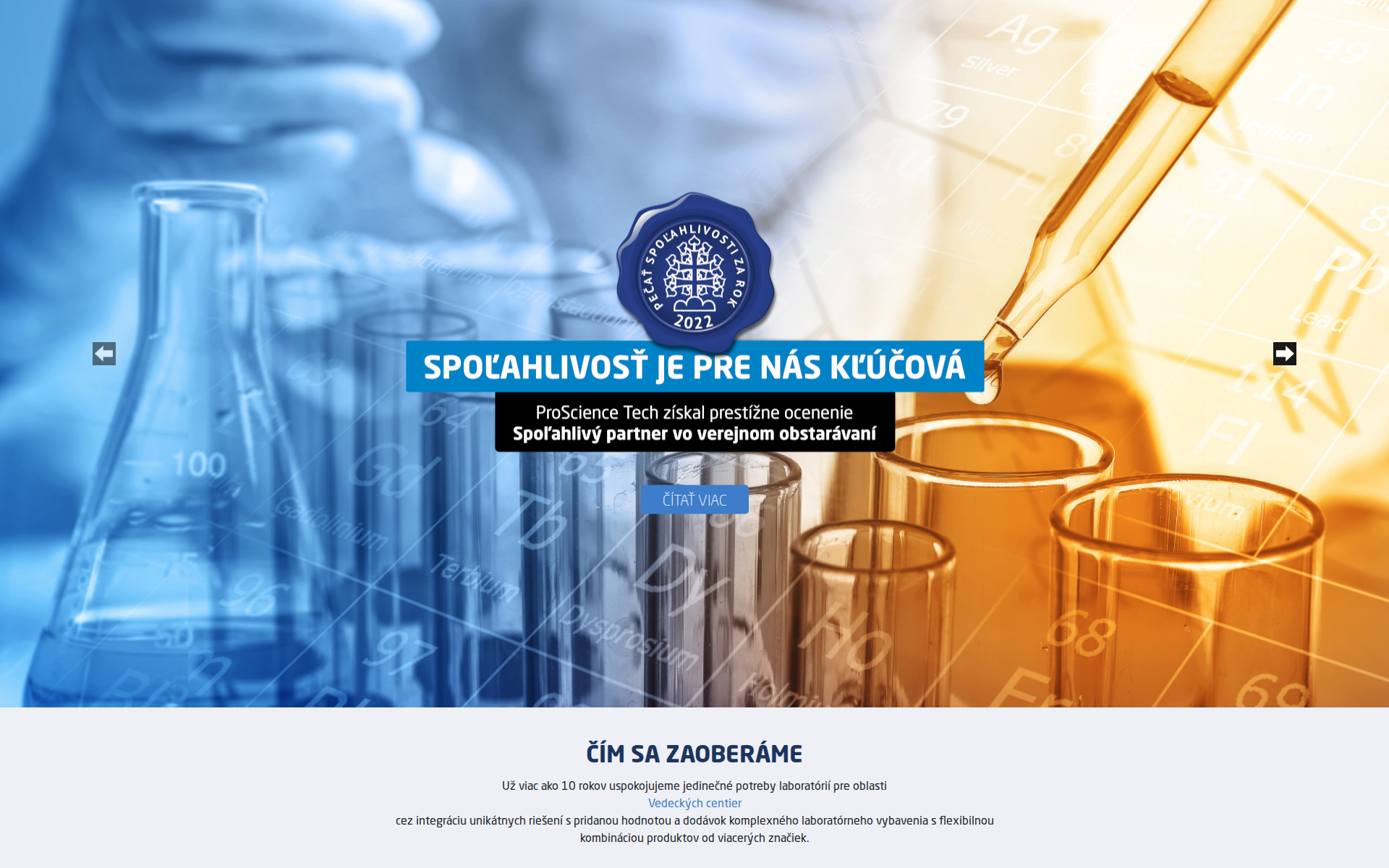 Náhľad webu prosciencetech.sk