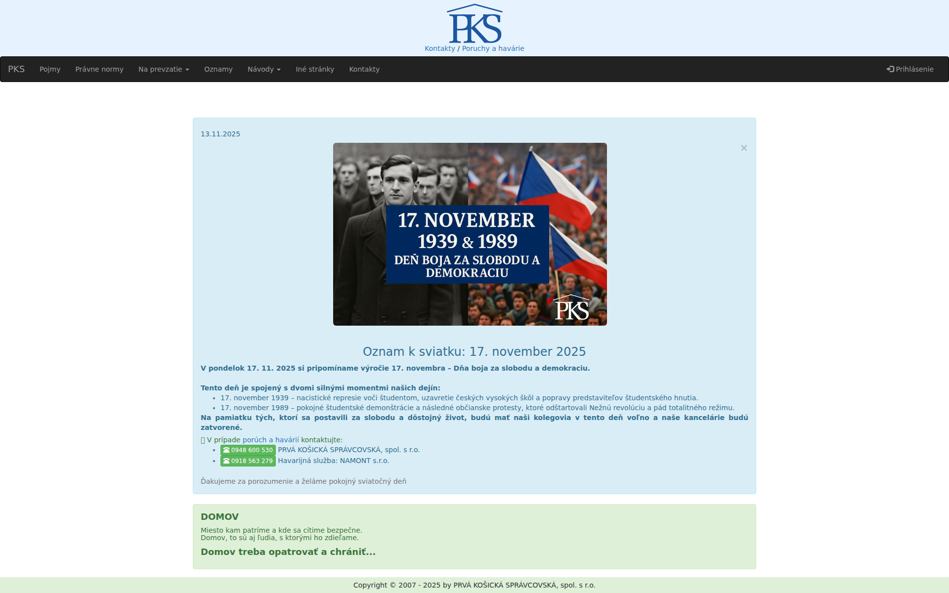 Náhľad webu prvakosicka.sk