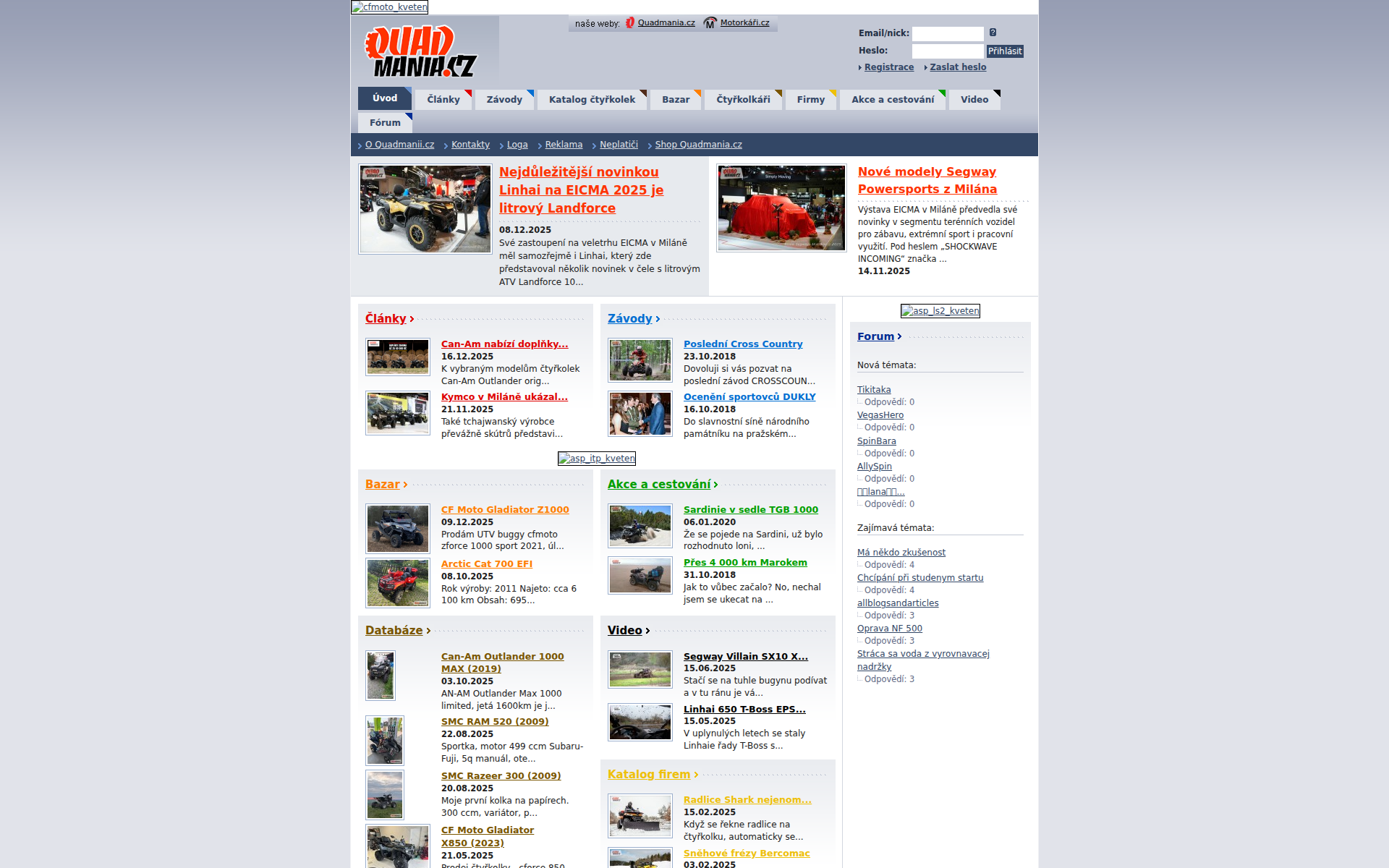 Náhľad webu quadmania.sk