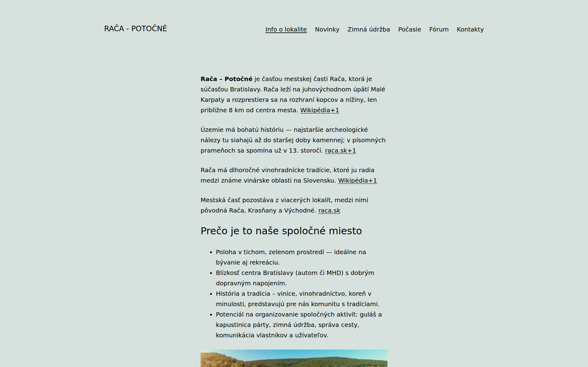 Náhľad webu racapotocne.sk