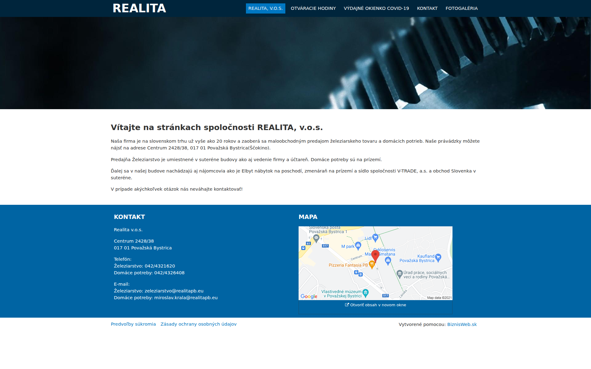 Náhľad webu realitapb.sk