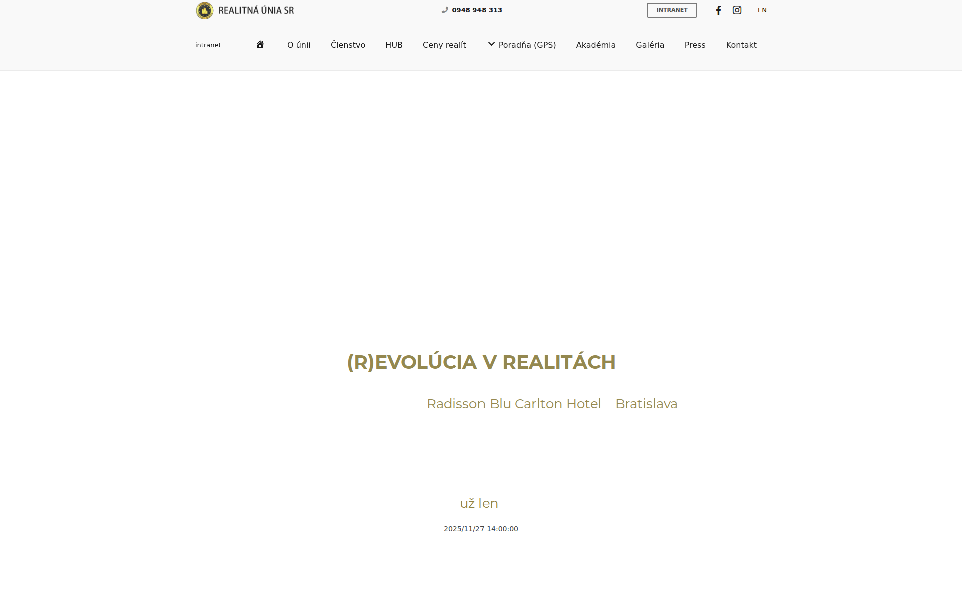 Náhľad webu realitnykongres.sk