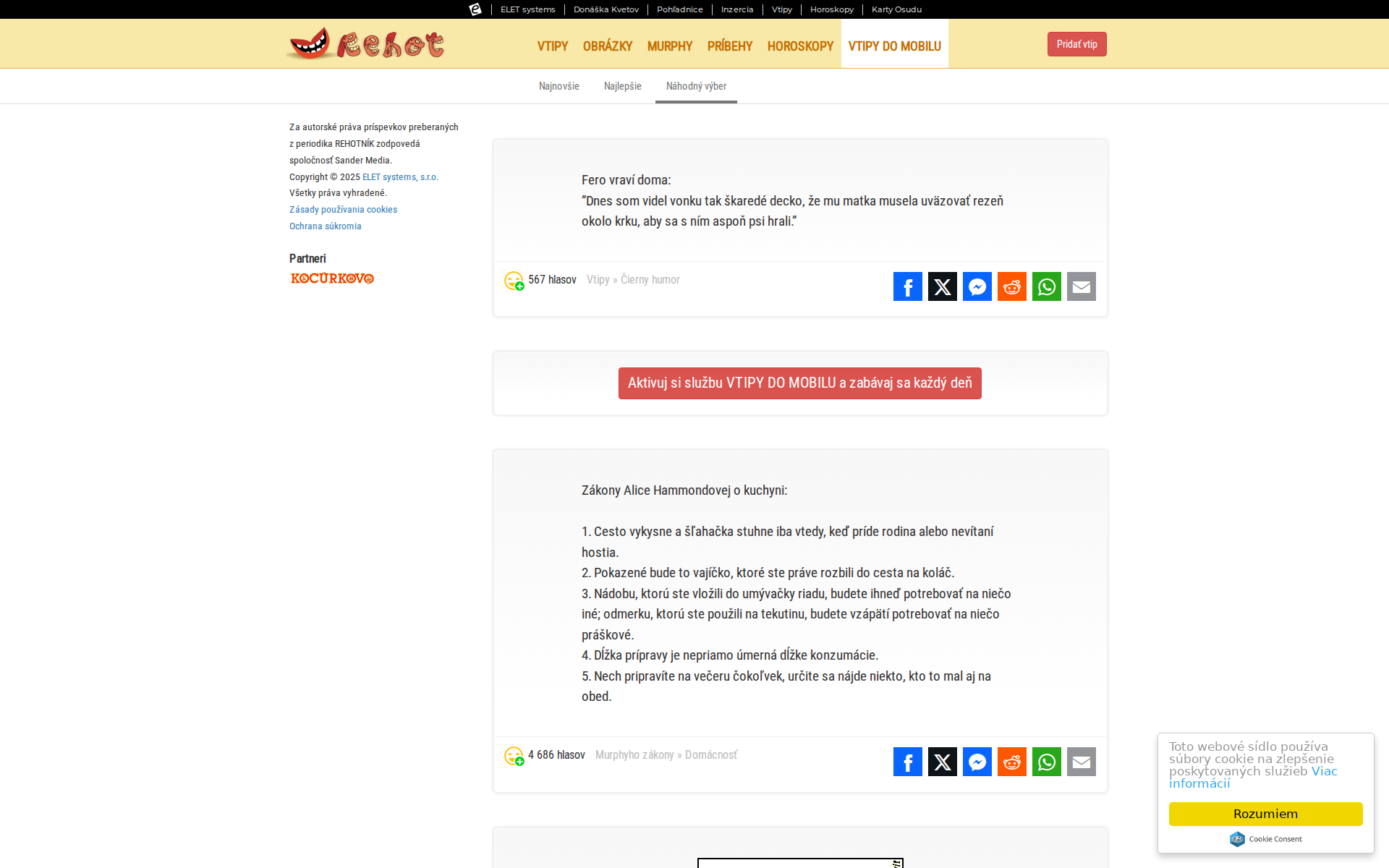 Náhľad webu rehot.sk