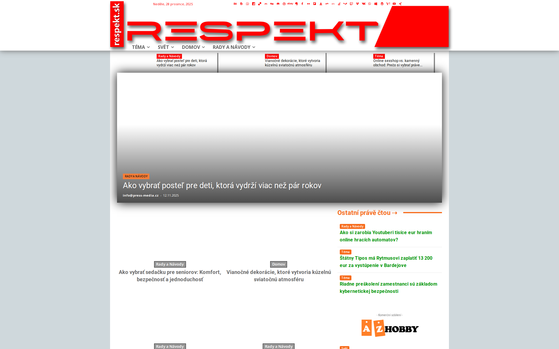 Náhľad webu respekt.sk