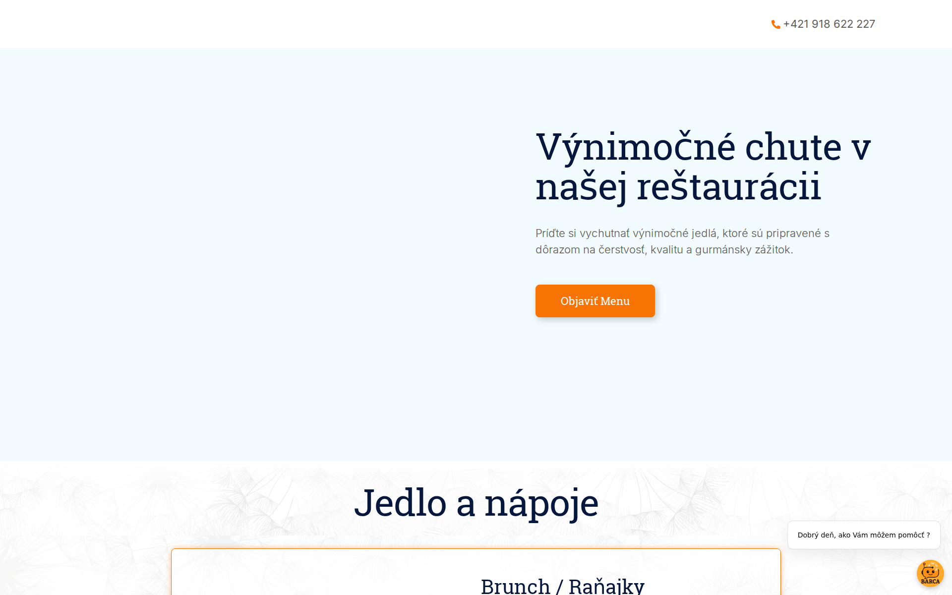 Náhľad webu restaurantbarca.sk